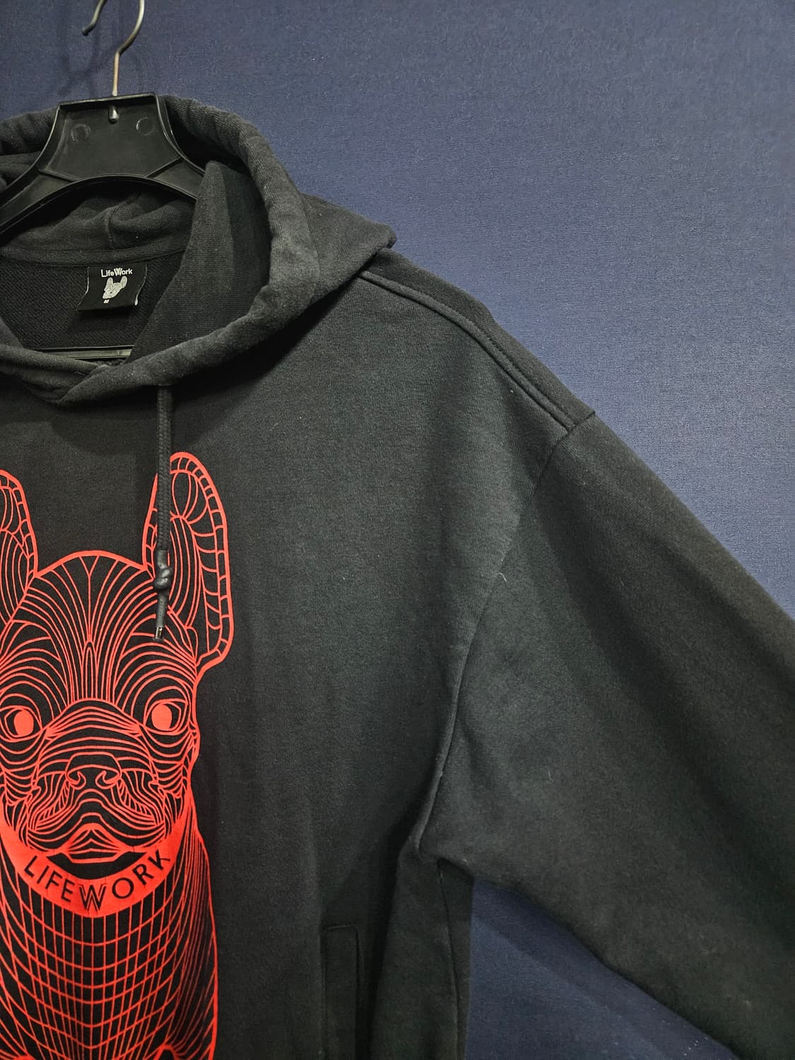 라이프워크 프린팅 블랙 남성 오버핏 95~100 포켓 후드티  상품이미지4