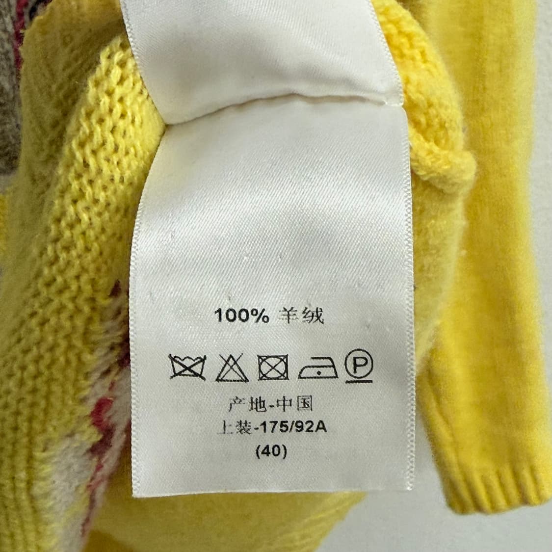 빈티지 캐시미어100% 옐로우 포인트 니트 (M) 상품이미지3
