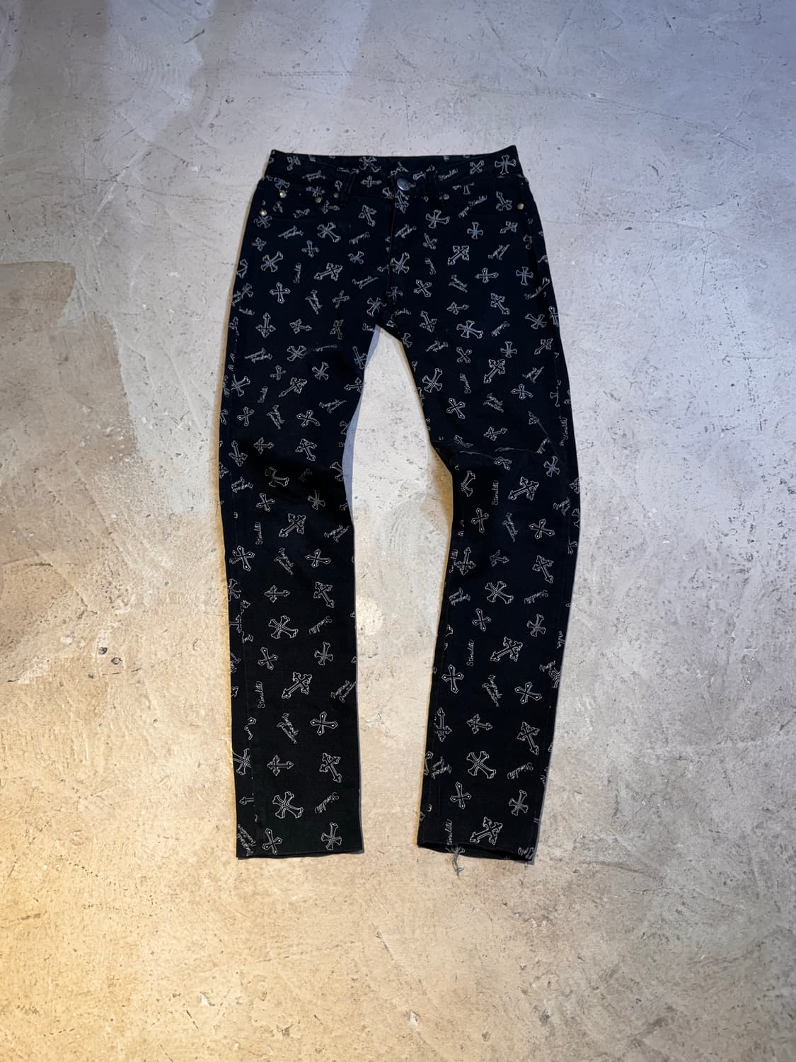 크로스 패턴 스키니진 상품이미지2