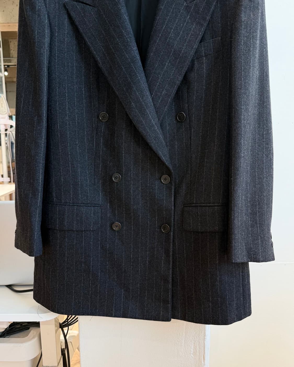 버버리 블랙 스트라이프 울 더블 블레이저 자켓  상품이미지5