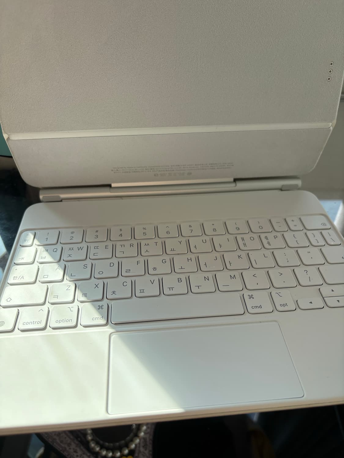 애플 아이패드 프로 11인치 및 아이패드 에어용 매직 키보드 화이트 (국 상품이미지3