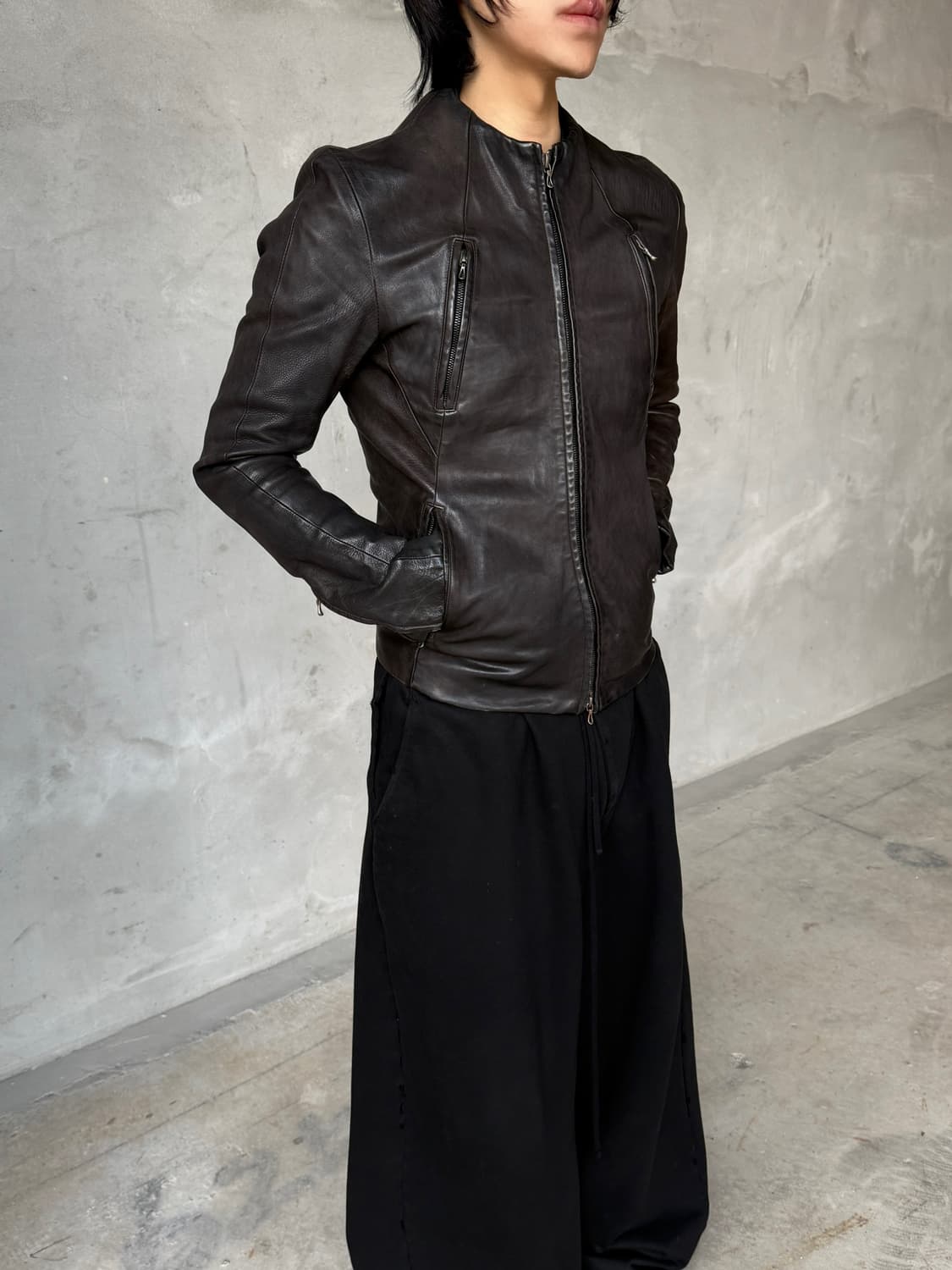 Kazuyuki Kumagai Attachment 레더 자켓 상품이미지1