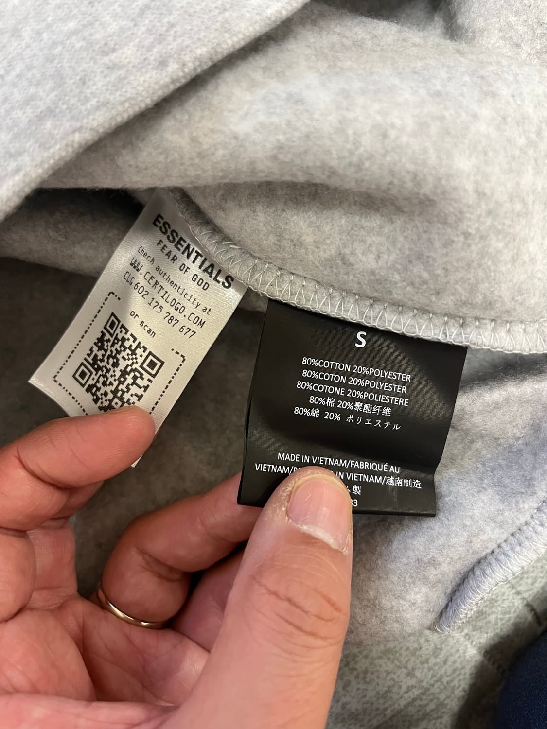 에센셜 피어 오브 갓 후드티 그레이 S 24FW 상품이미지5
