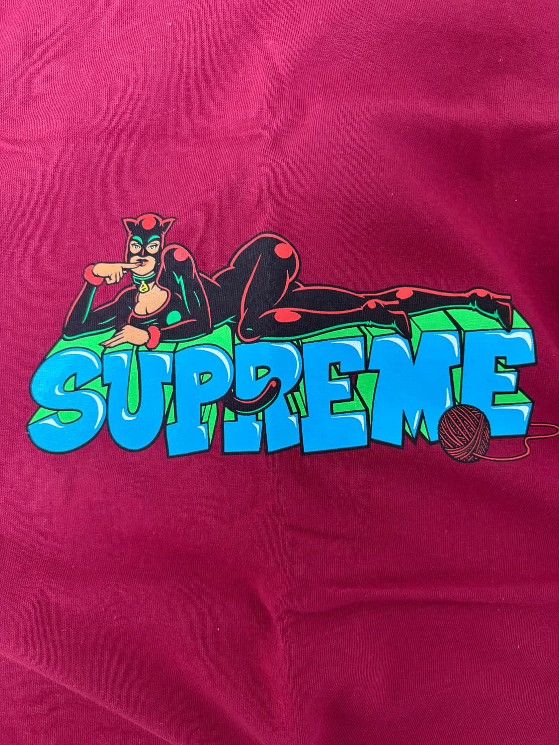 XL)슈프림 Supreme Catwoman T-Shirt Cardinal 상품이미지5
