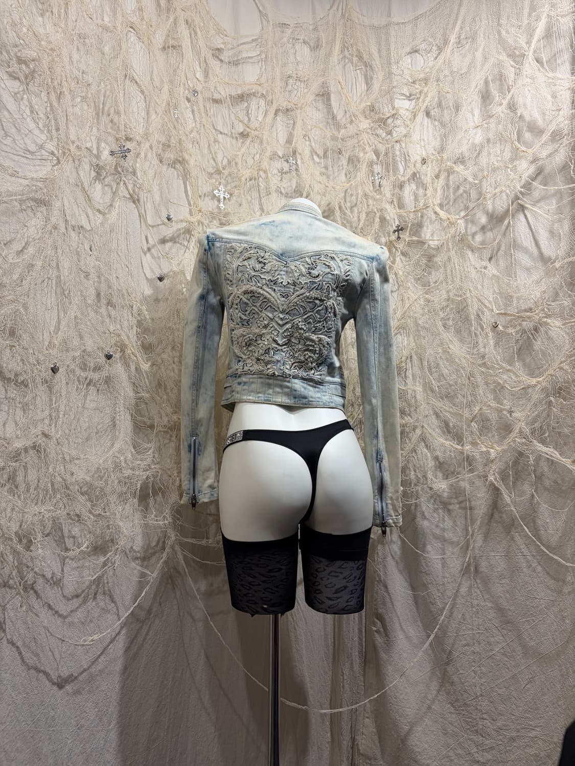 Oriental cubic washing crop zip  jacket 상품이미지1