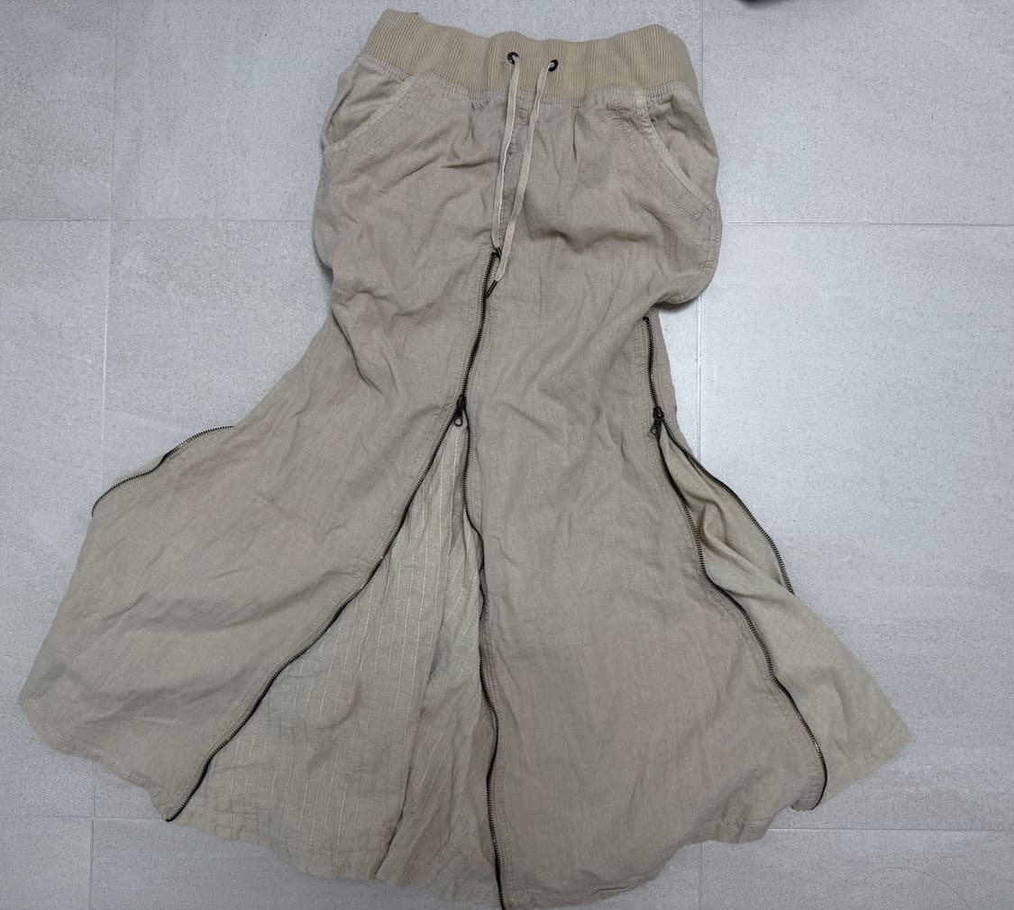 Goa 지퍼 린넨 롱스커트 상품이미지1