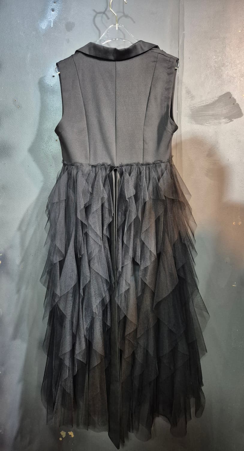 블랙 레이어드 망사  조끼원피스 55 66 상품이미지2