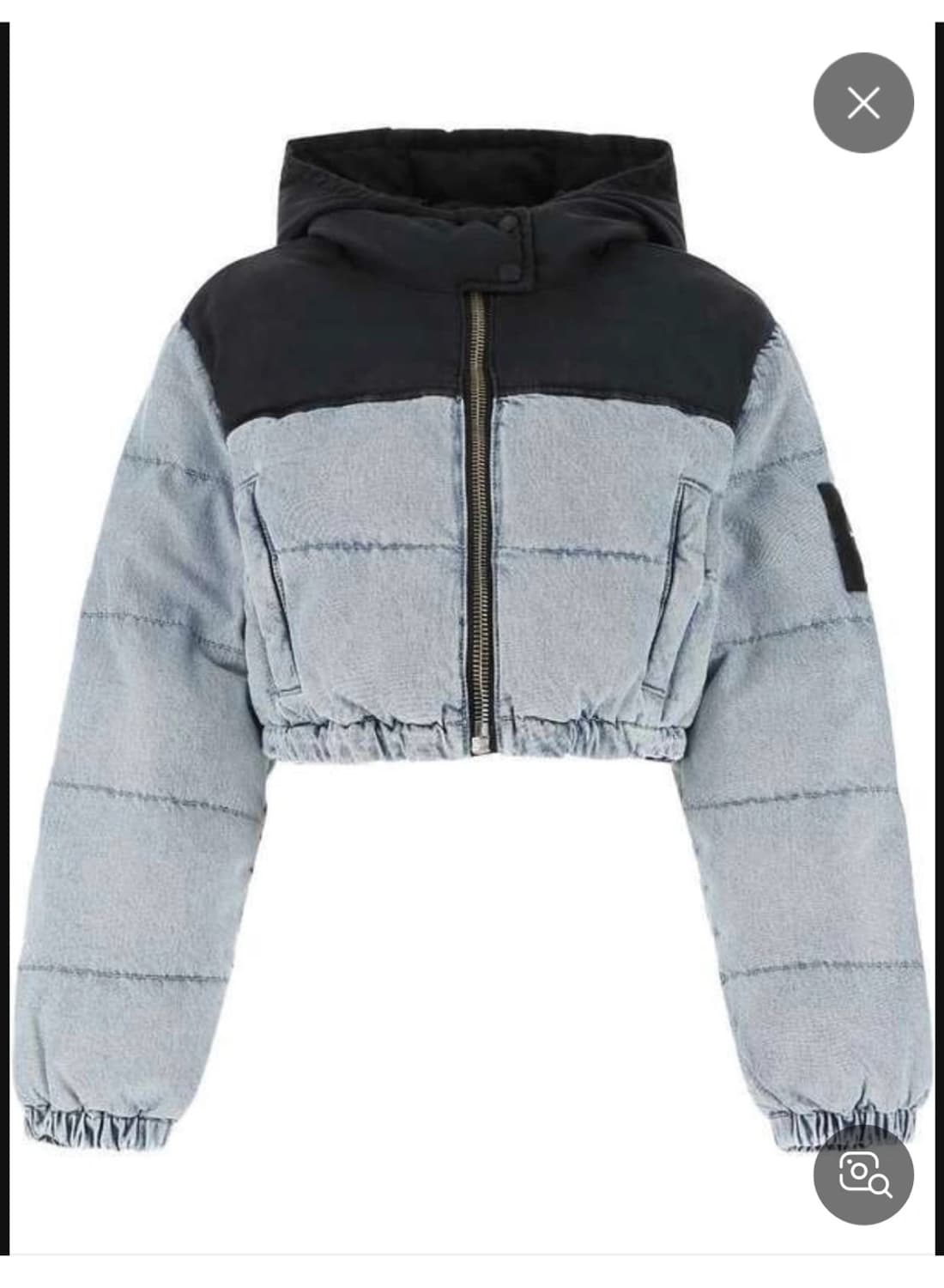 (~3/1까지만) 알렉산더왕 로고 패치 크롭 데님 패딩 xs 상품이미지1