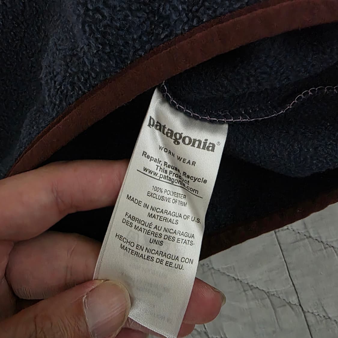 [L] 빈티지 파타고니아 신칠라 플리스 스냅 풀오버 핑크/네이비 상품이미지6
