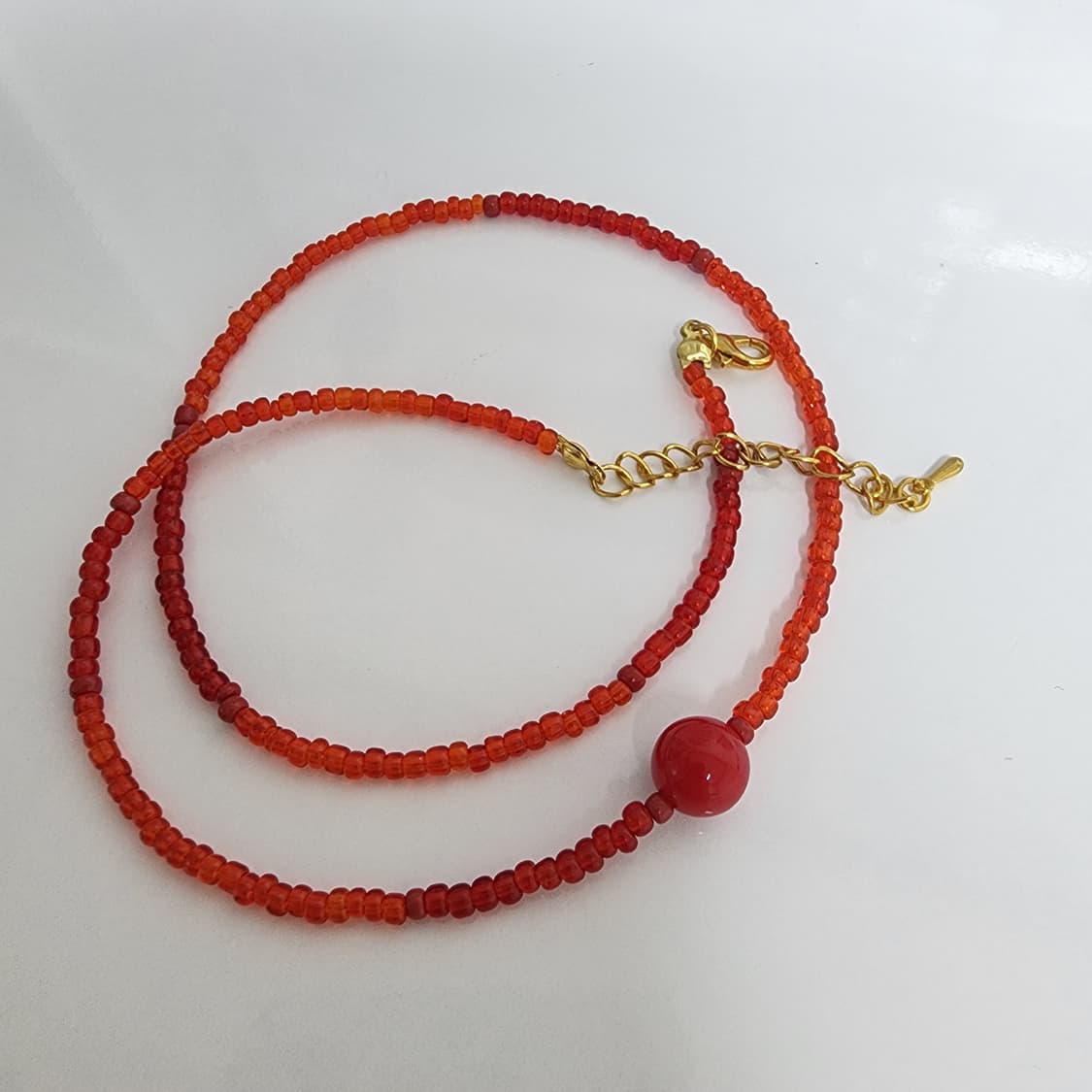 레드 비즈 목걸이 상품이미지3