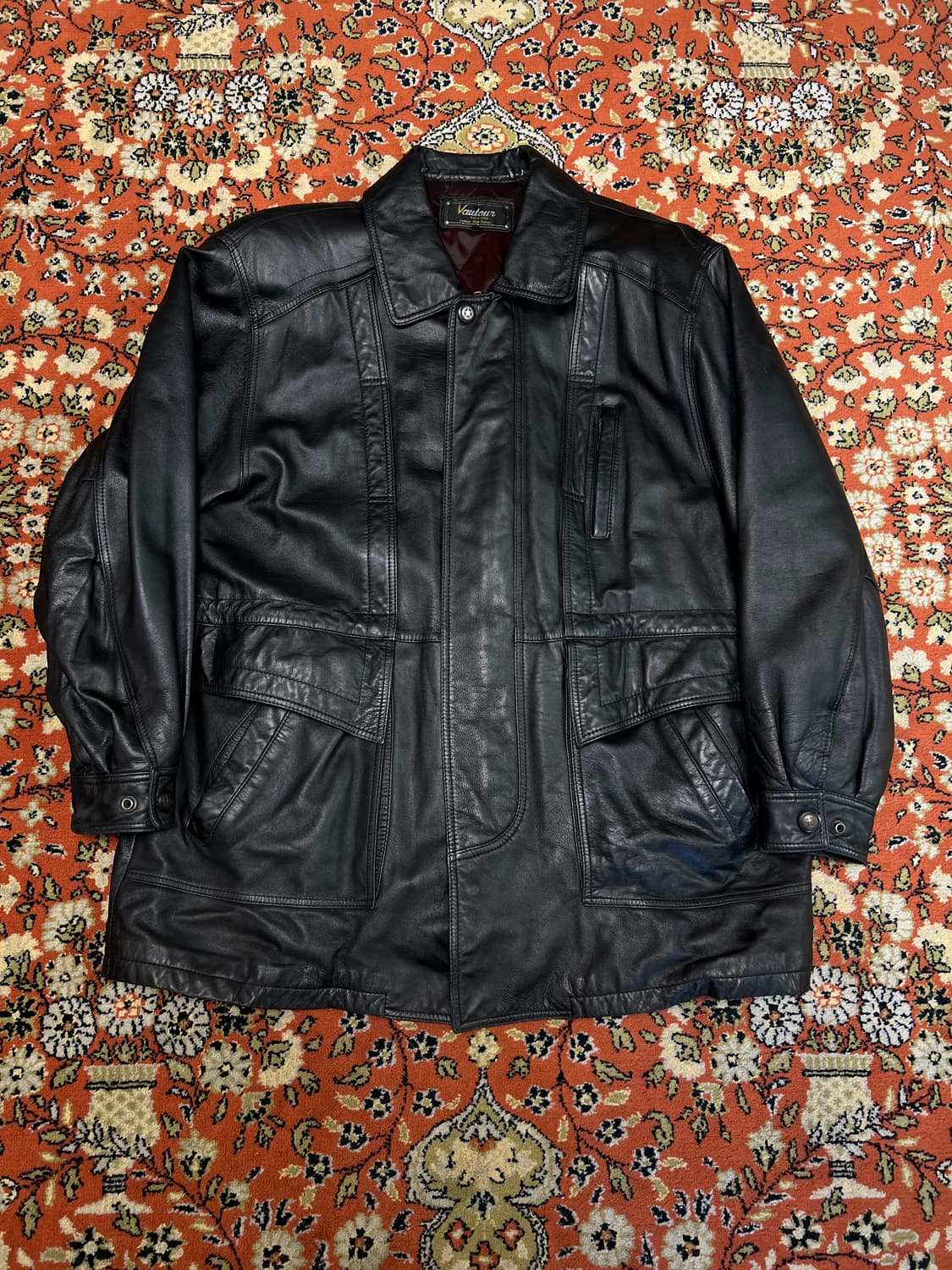 [105] Vautoun 빈티지 램스킨 하프 가죽 자켓 상품이미지1
