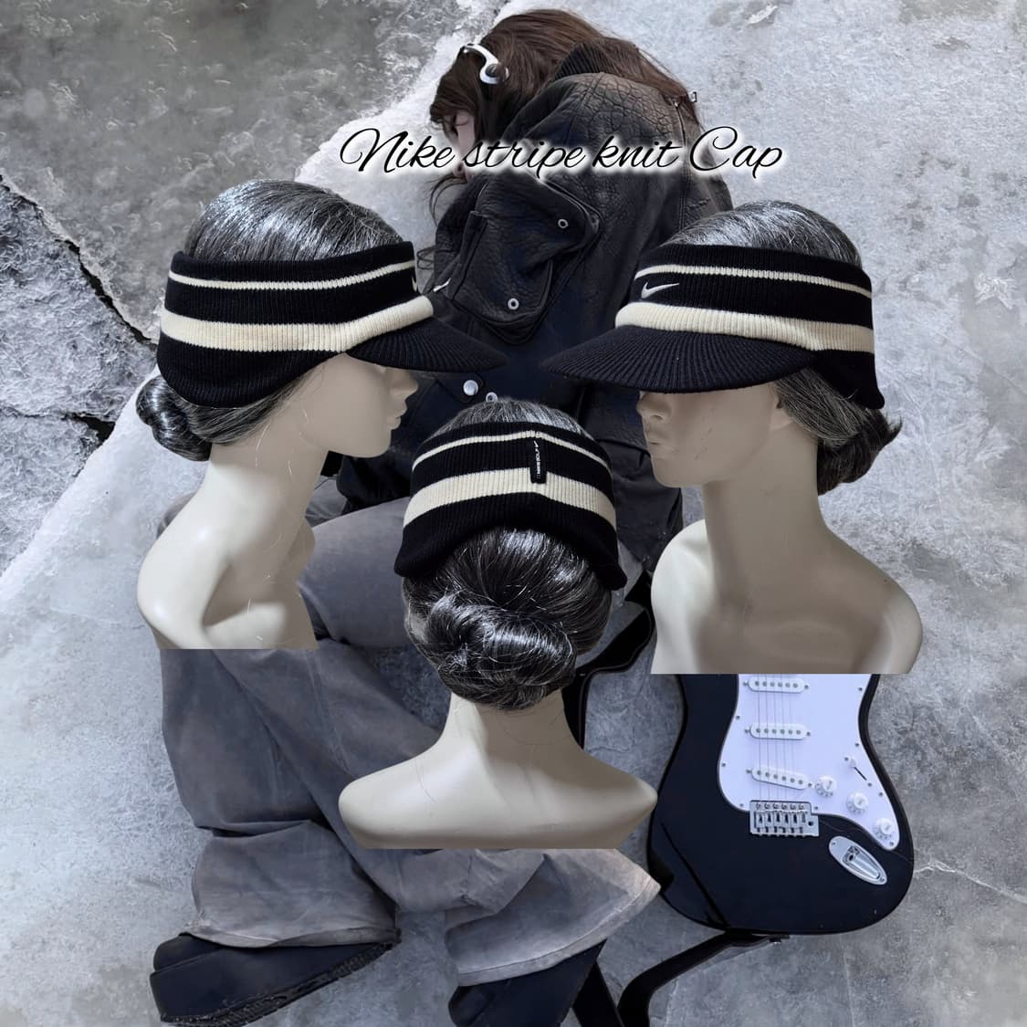 Nike stripe knit Cap 상품이미지1