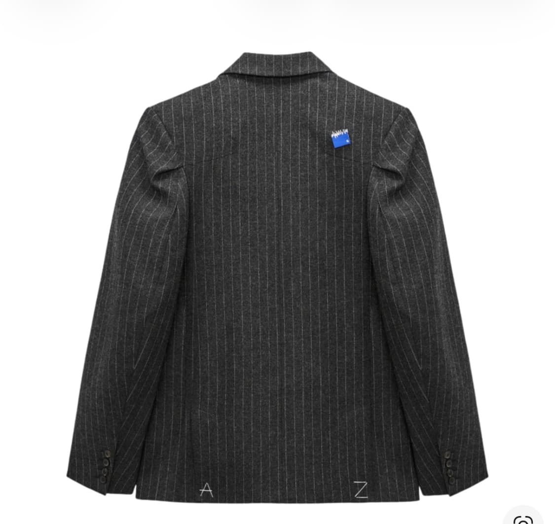 자라 x 아더에러 스트라이프 오버사이즈 블레이저 그레이 S사이즈 상품이미지2