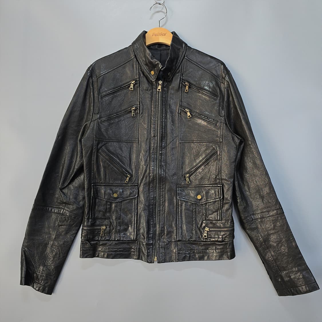 이태리 원단 램스킨 라이더 가죽자켓 블랙 L 상품이미지1