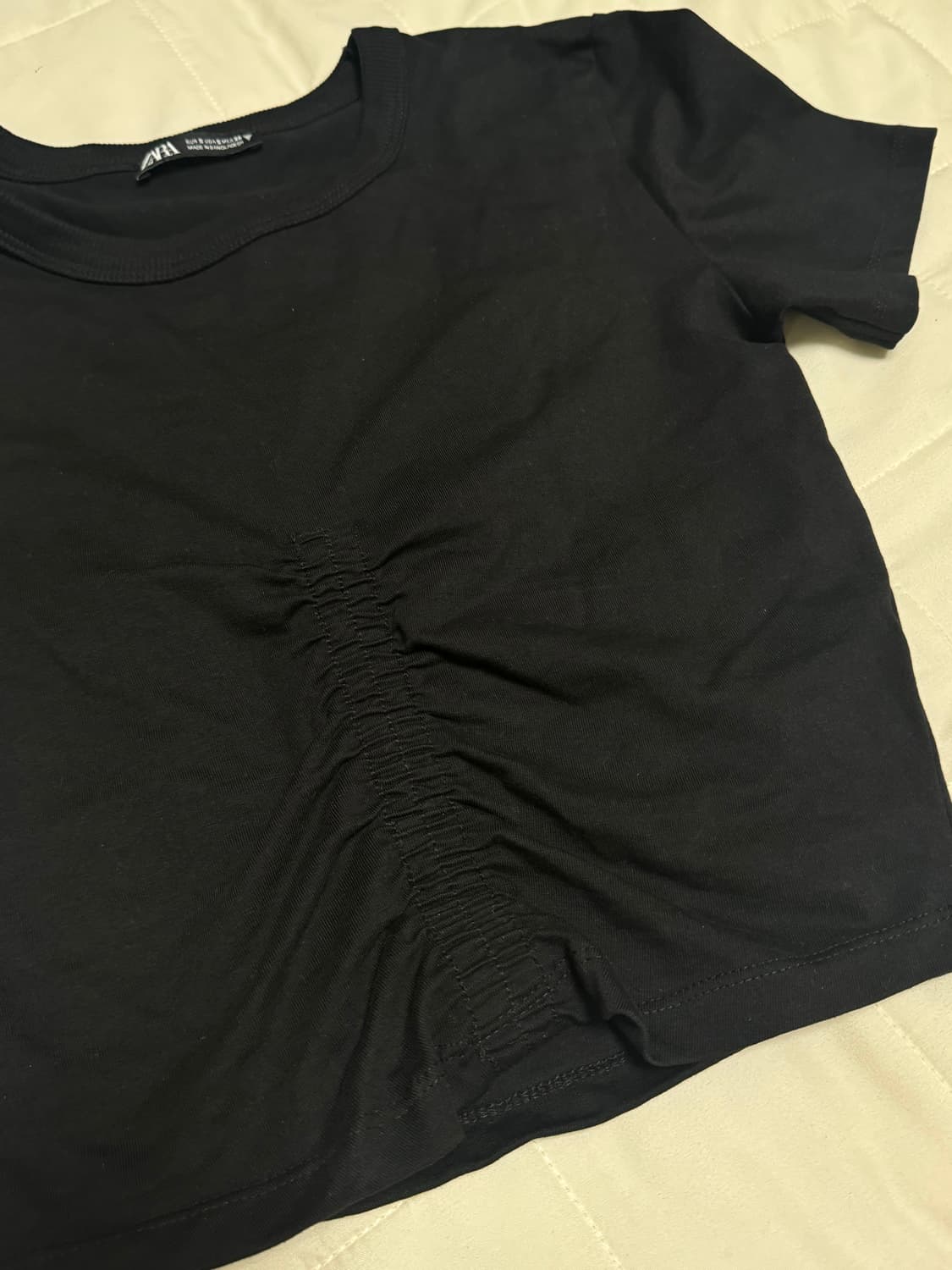 자라 크롭 셔링 반팔티 상품이미지2