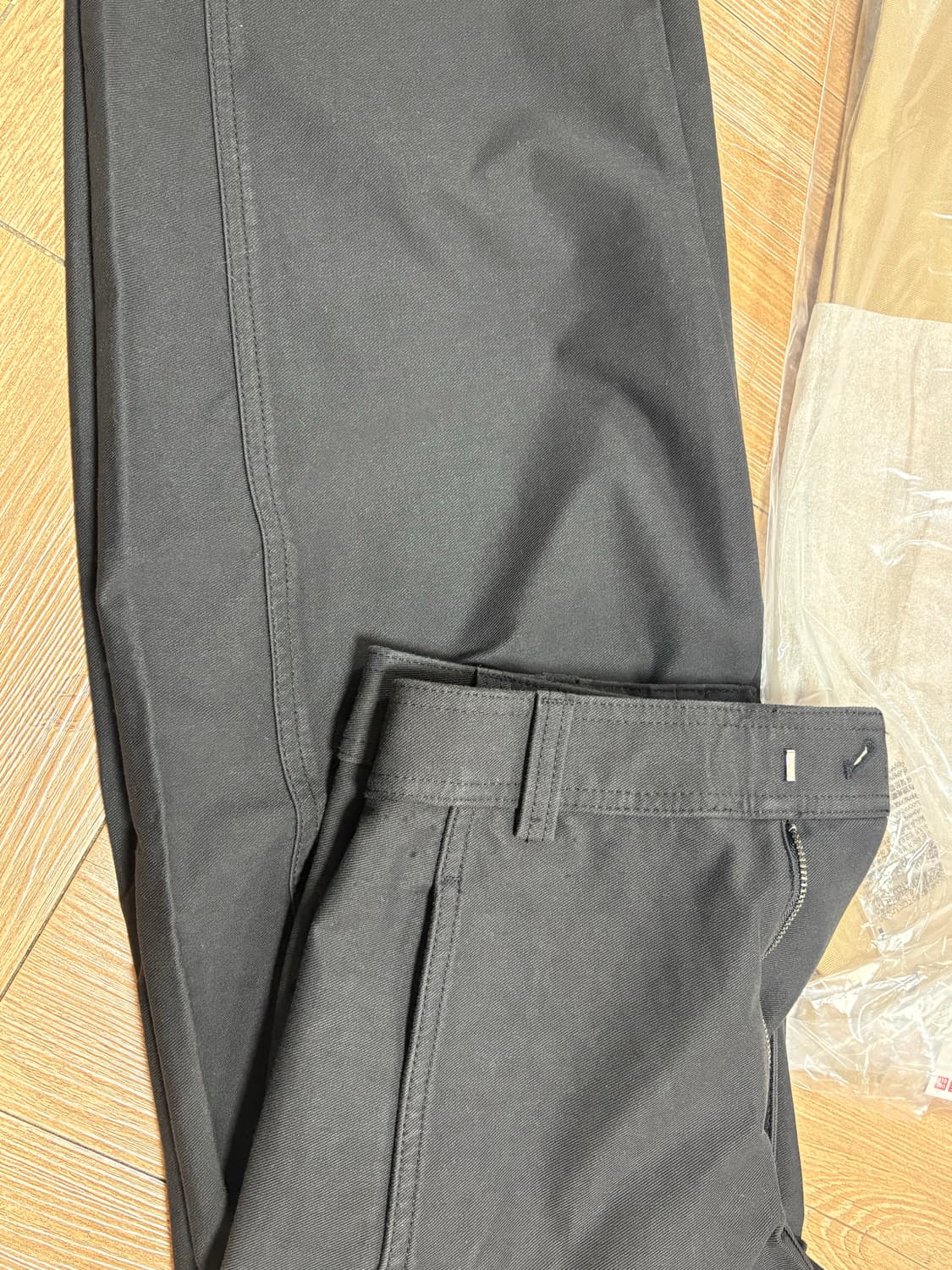 유니클로 저지 배럴 레그 팬츠(일본) s 블랙 상품이미지1