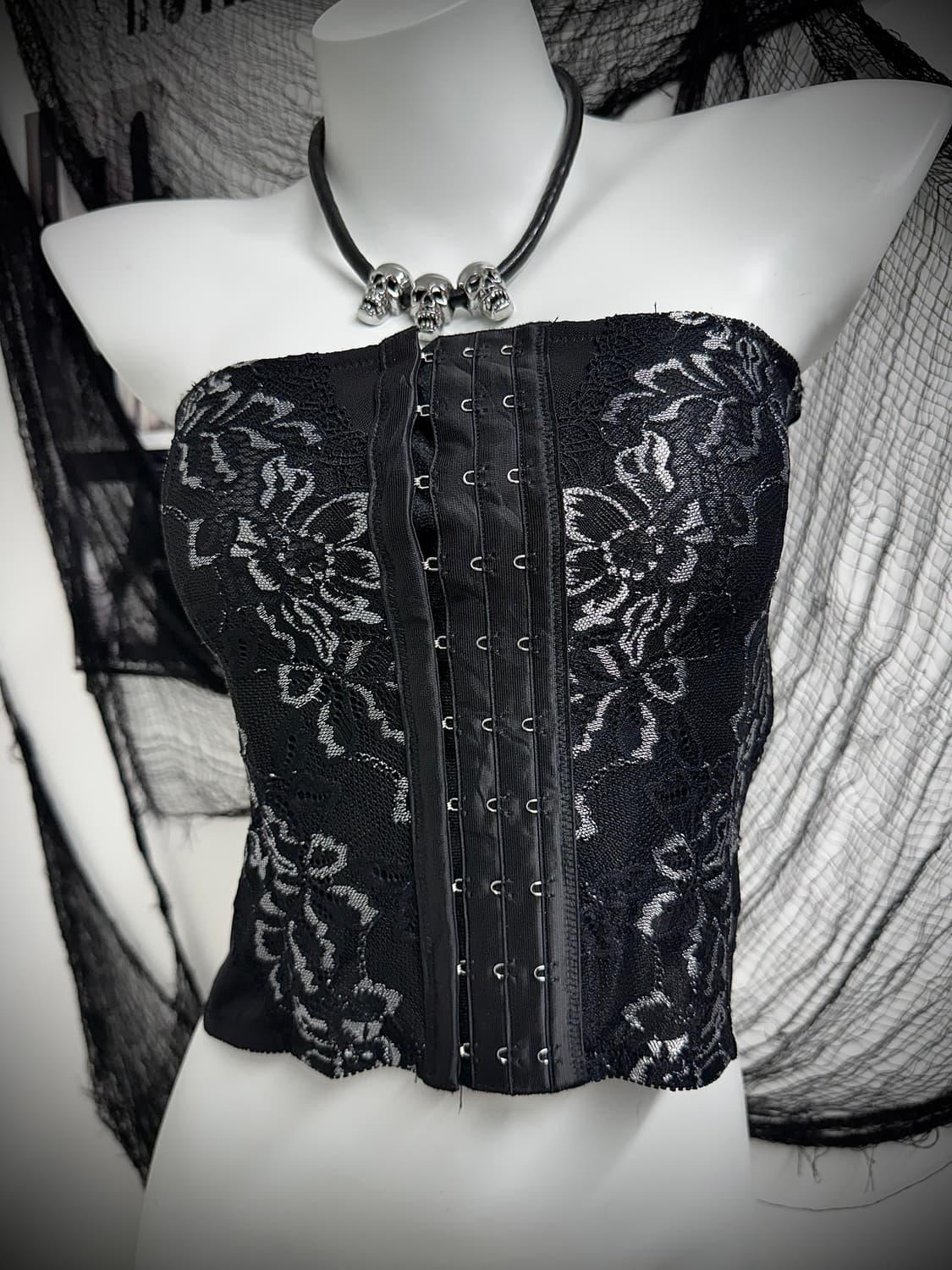 Flower pattern hook corset 상품이미지2