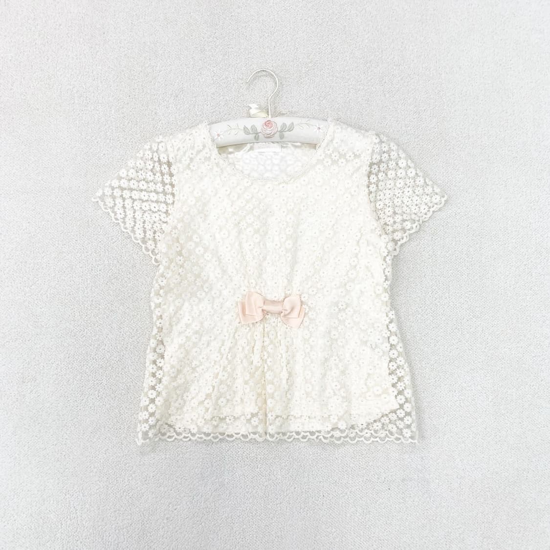 May pretty ♥ 메이프리티 꽃 레이스 리본 블라우스 상품이미지1