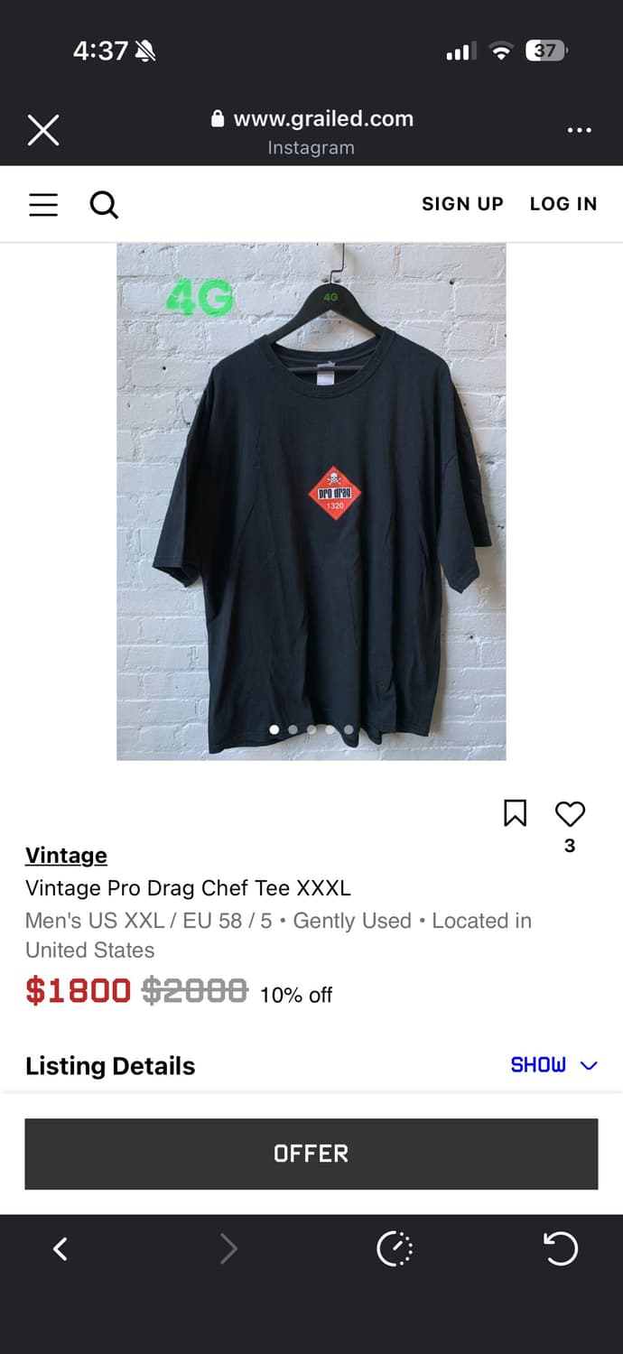 [XL~] 90s usa 크리스티안 스타크 빈티지 프로드래그 티셔츠 상품이미지9