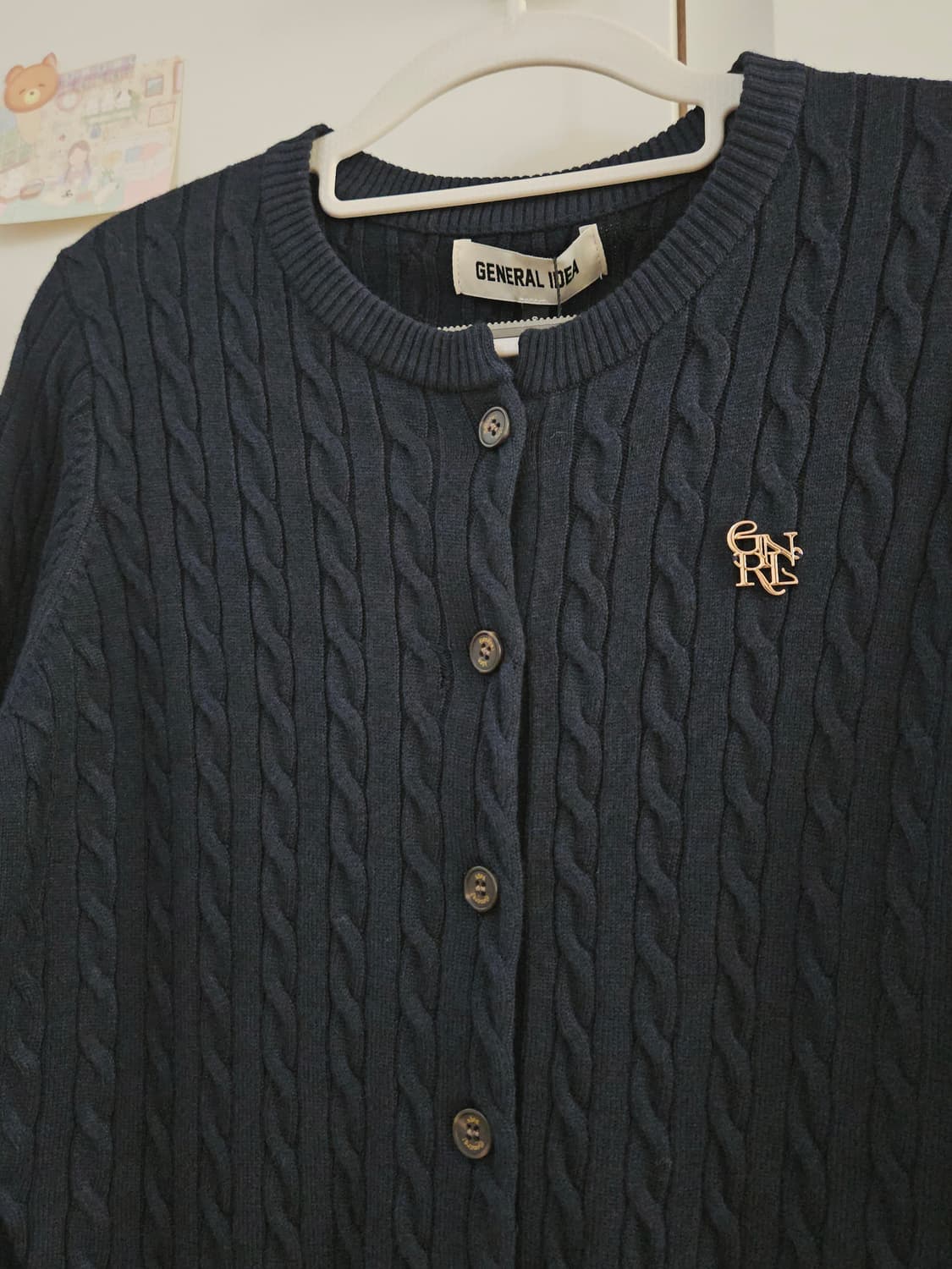 [새상품] 제너럴아이디어 시그니처 슈퍼파인 울 케이블 니트가디건 상품이미지7