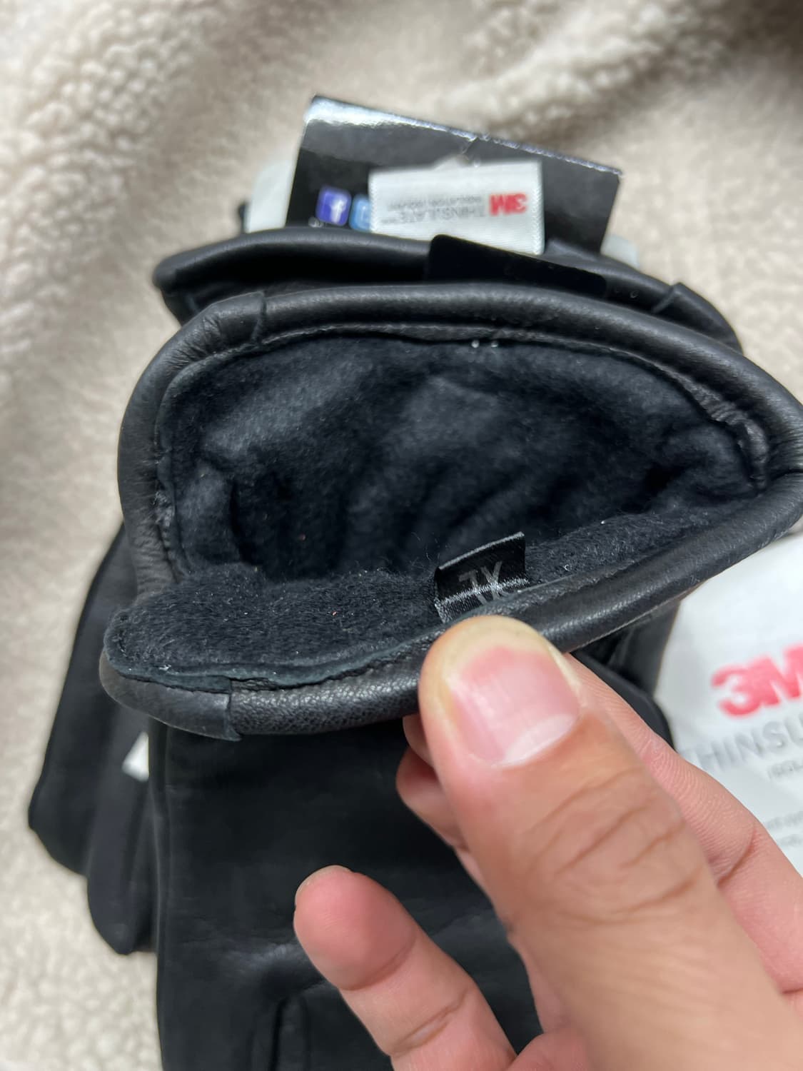 사슴가죽 블랙 글러브 XL 상품이미지3