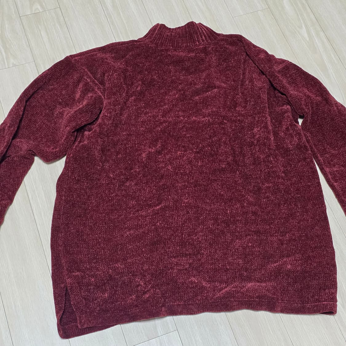 베티붑 정품 일본빈티지)00s90s 버건디 하이넥 로맨틱 니트스웨터 상품이미지4