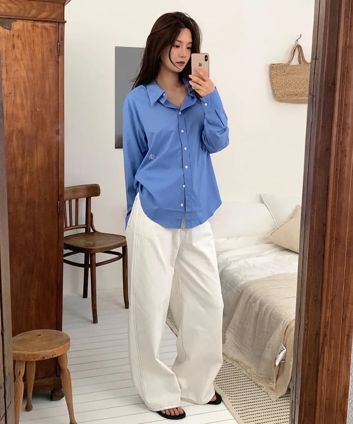 시티브리즈 여성 링클 프리 화이트 셔츠 상품이미지1