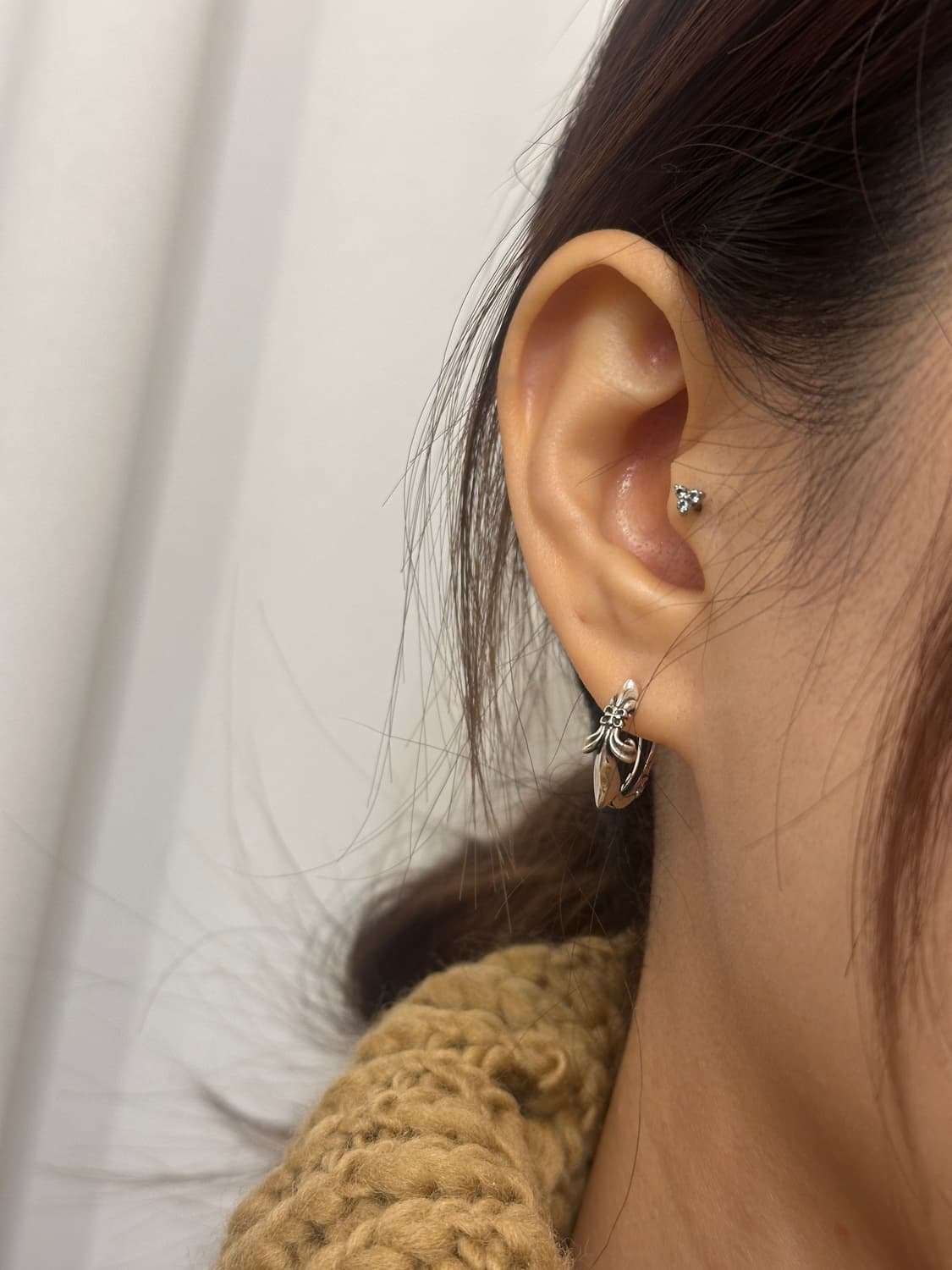 Blooming Arc 925sipver Hoop earring 상품이미지6