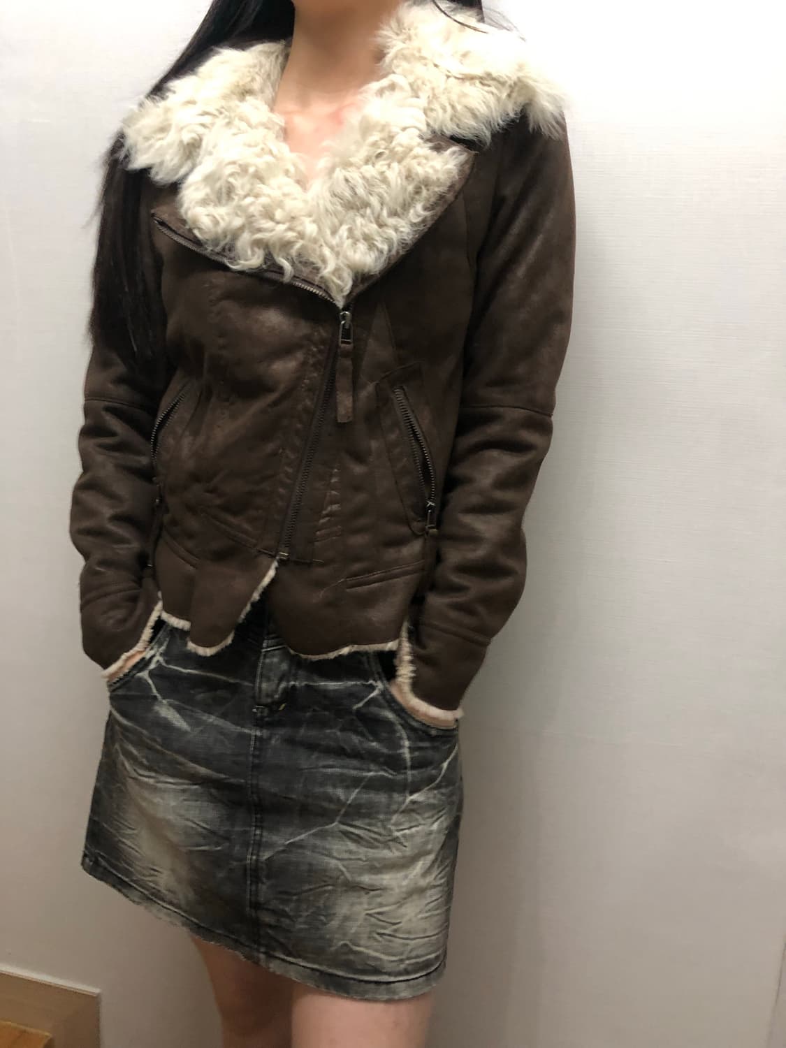 빈티지 브라운 무스탕 자켓 상품이미지3