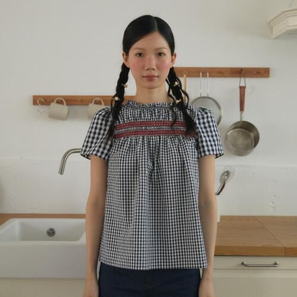 더블쿼츠 무이 스모킹 블라우스 상품이미지1