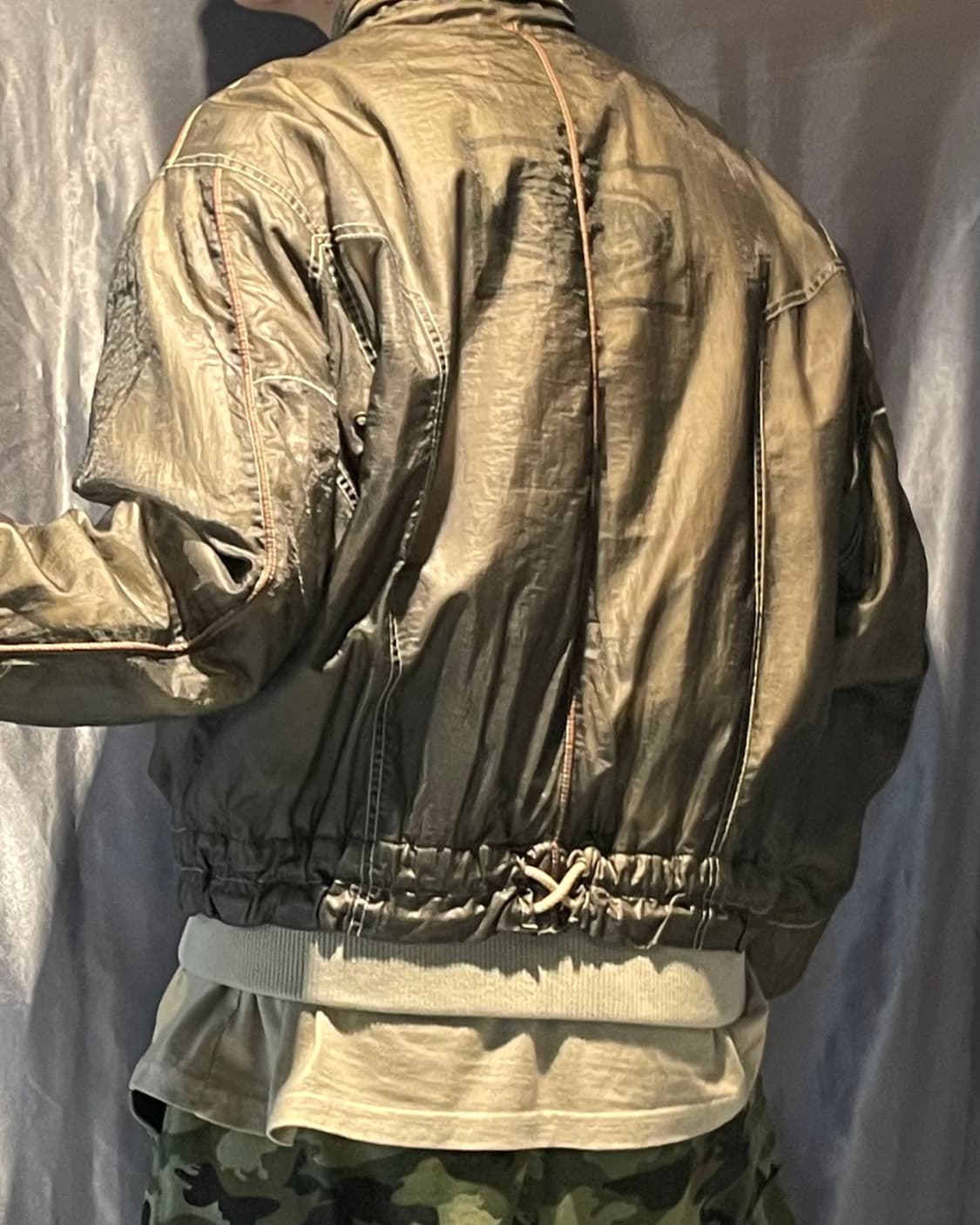 S 디젤 J-U23 나일론 레이어링 카키 봄버 상품이미지2