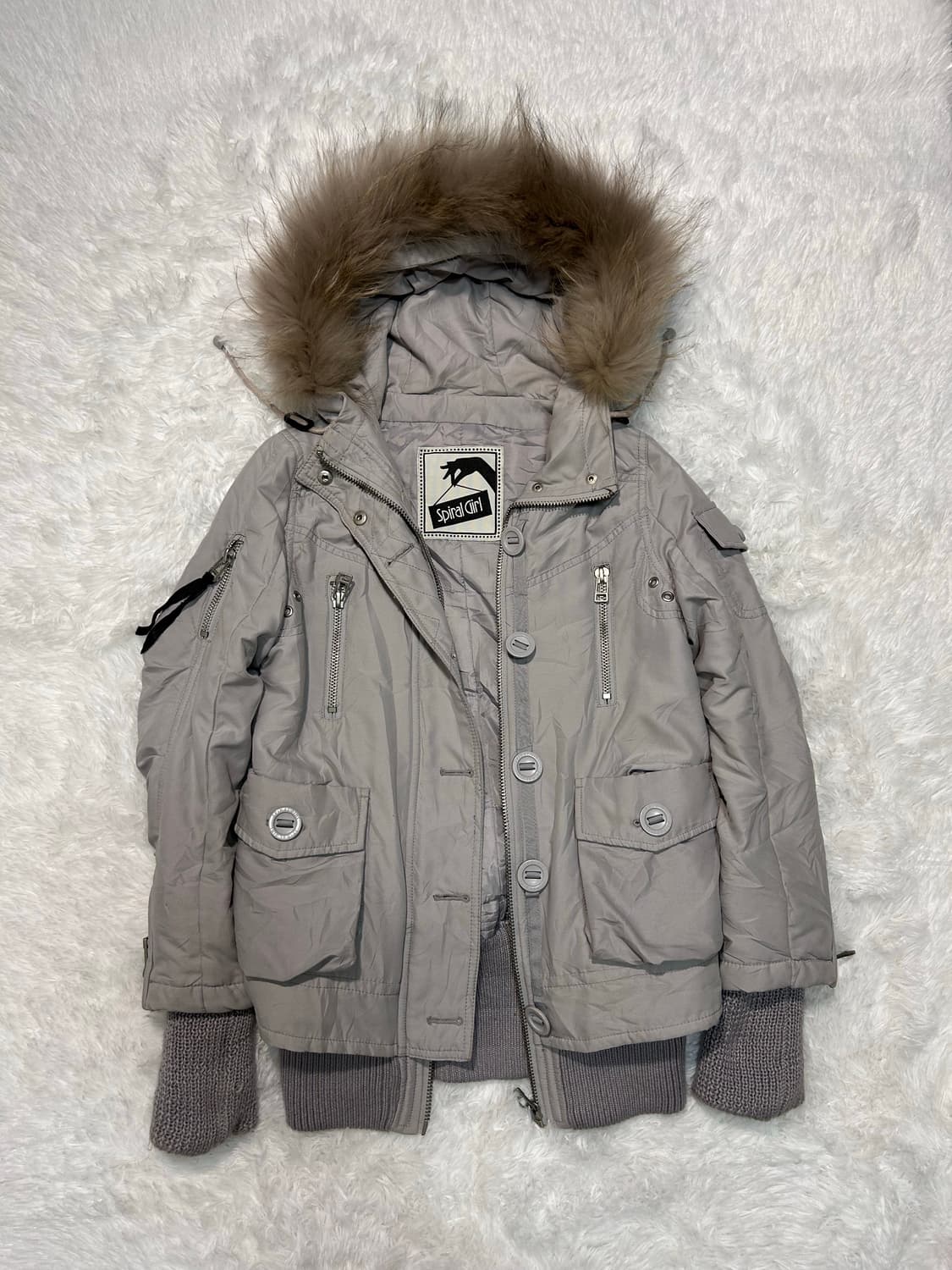 Spiral girl y2k fur hood bomber jacket 상품이미지1