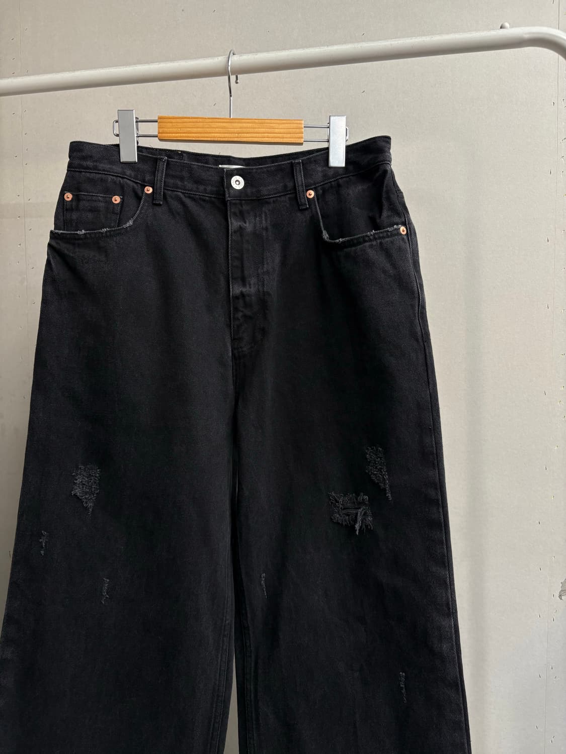 타일레 흑청 현행 데미지 데님팬츠 상품이미지4