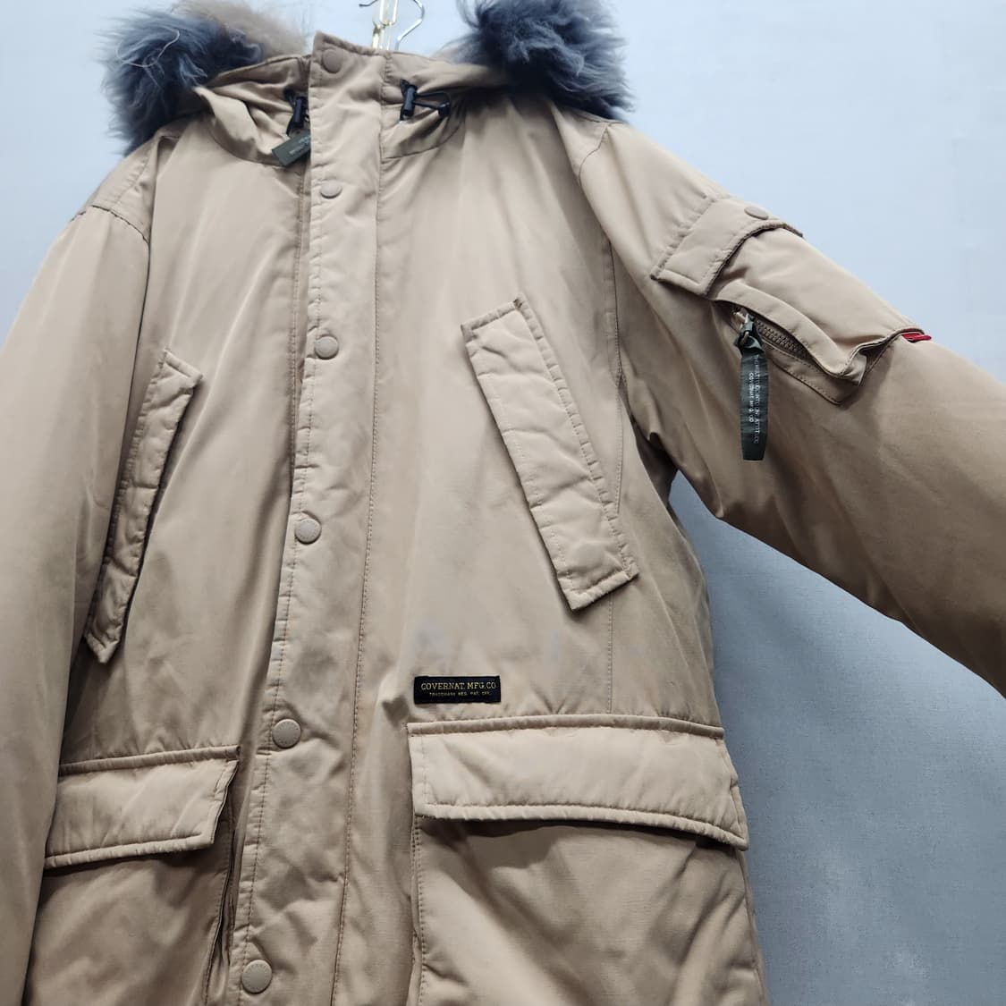 커버낫 덕다운 투톤(라쿤/양털) 후드퍼 야상패딩 M(L) 상품이미지3