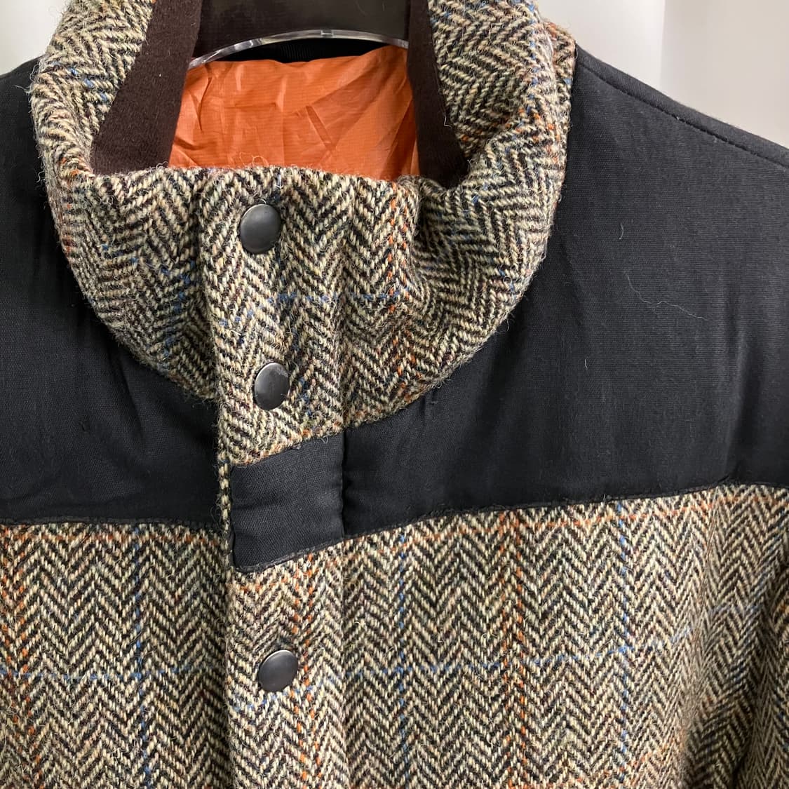 VTG 빈티지 헤링본 해리스 트위드 패딩 점퍼 M 상품이미지3