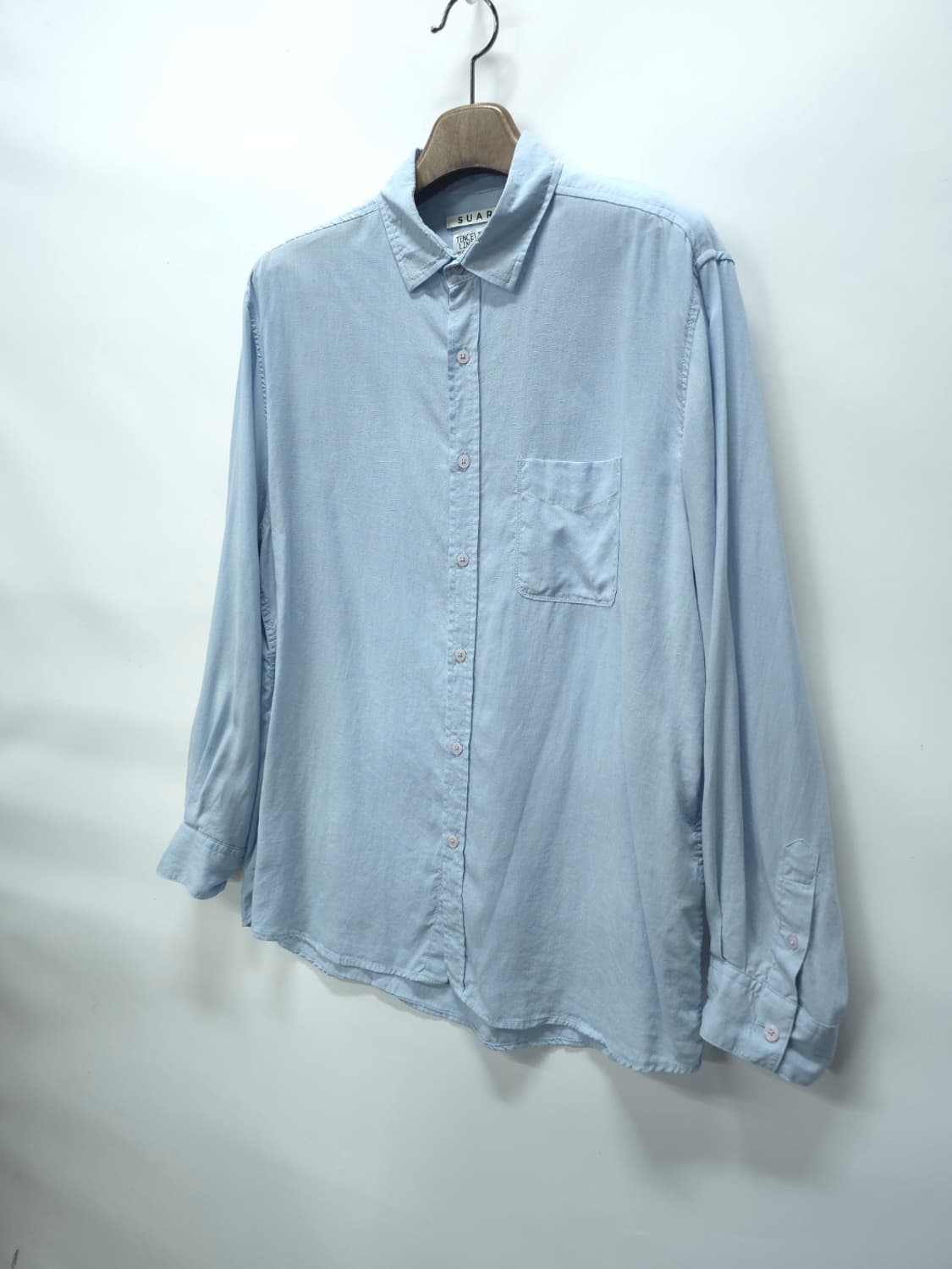 수아레(봄여름용) 텐셀 린넨 셔츠 스카이블루 (L) 상품이미지2