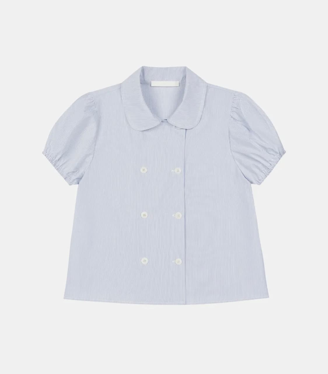 오헤시오 라운드 카라 더블 블라우스 블루 상품이미지4