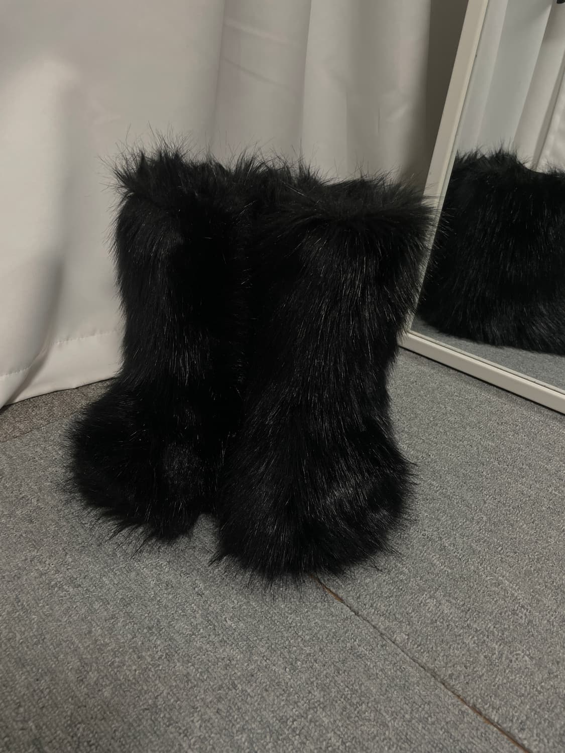 블랙 퍼 부츠 36 사이즈 상품이미지3