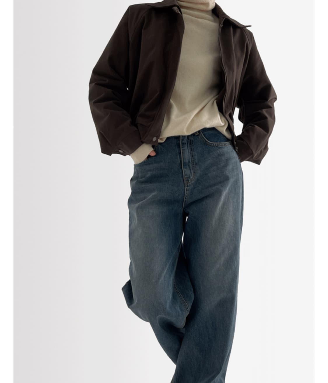 어텀 래글런 브라운 봄버 누빔점퍼 자켓 상품이미지1