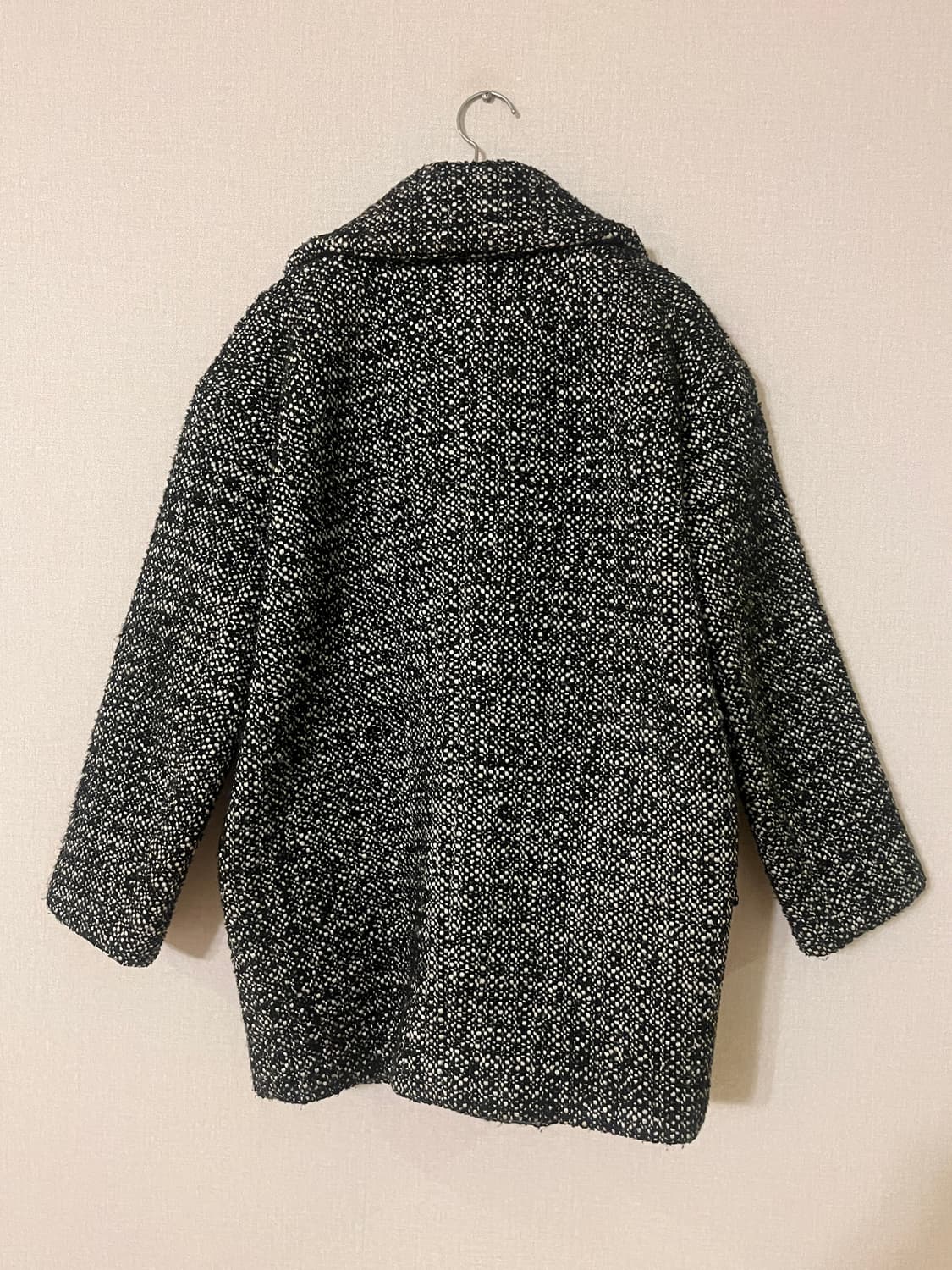 산드로 블랙 트위드 코트 자켓 상품이미지4