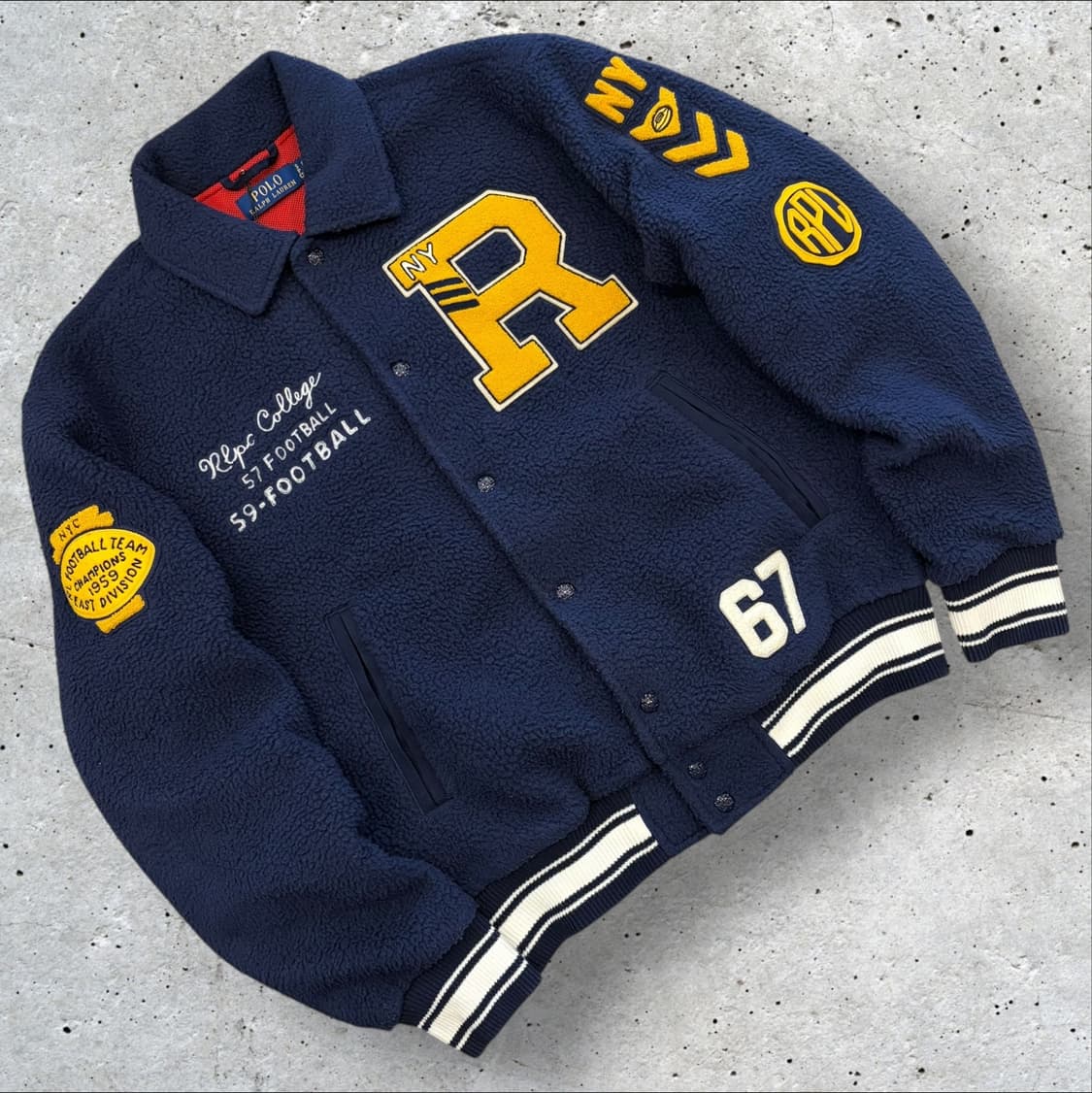 [S] 폴로 랄프로렌 레터맨 블루 NYC 플리스 야구점퍼 B609 상품이미지1