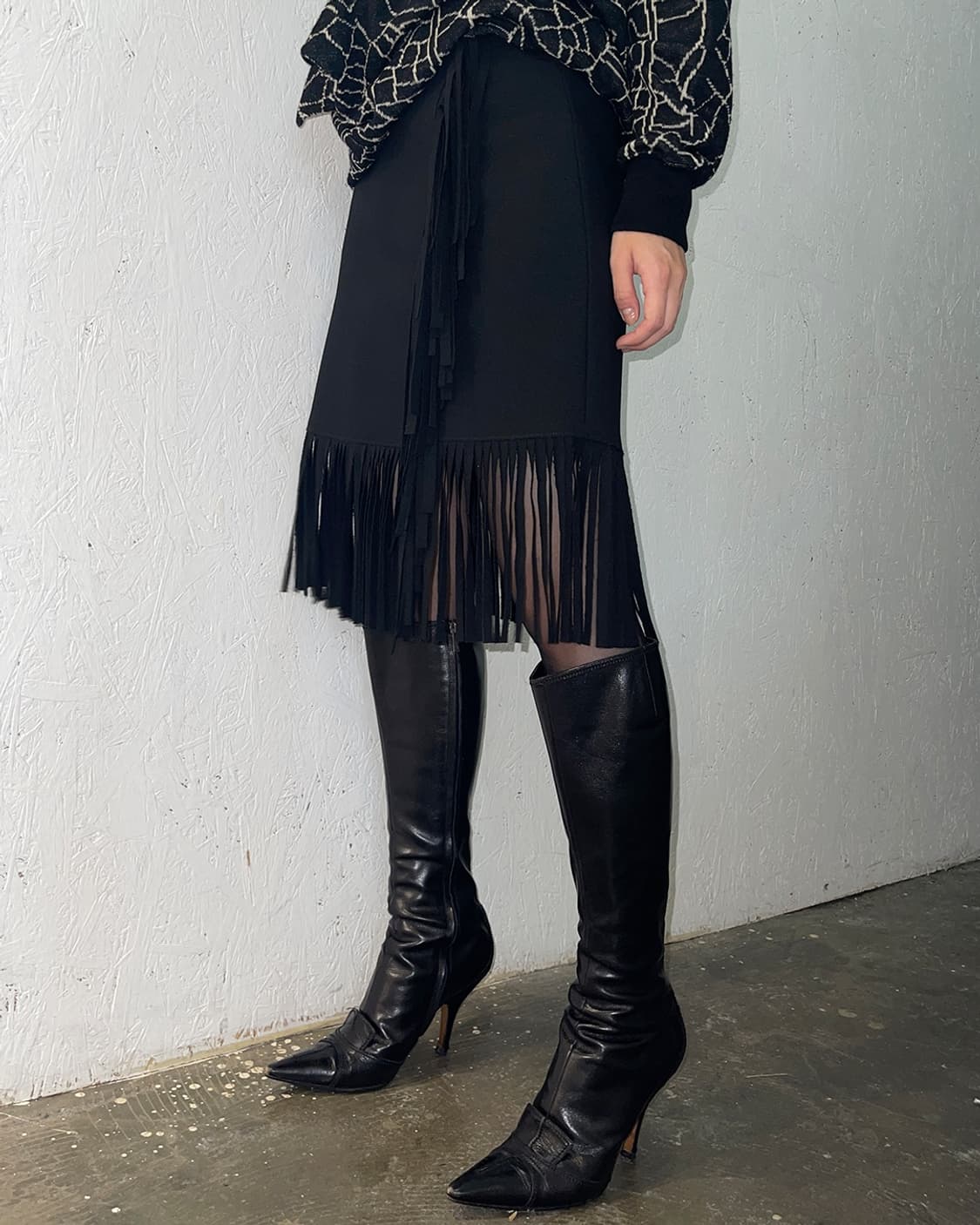 MSGM 18SS 프린지 엣지 랩 스커트 상품이미지1