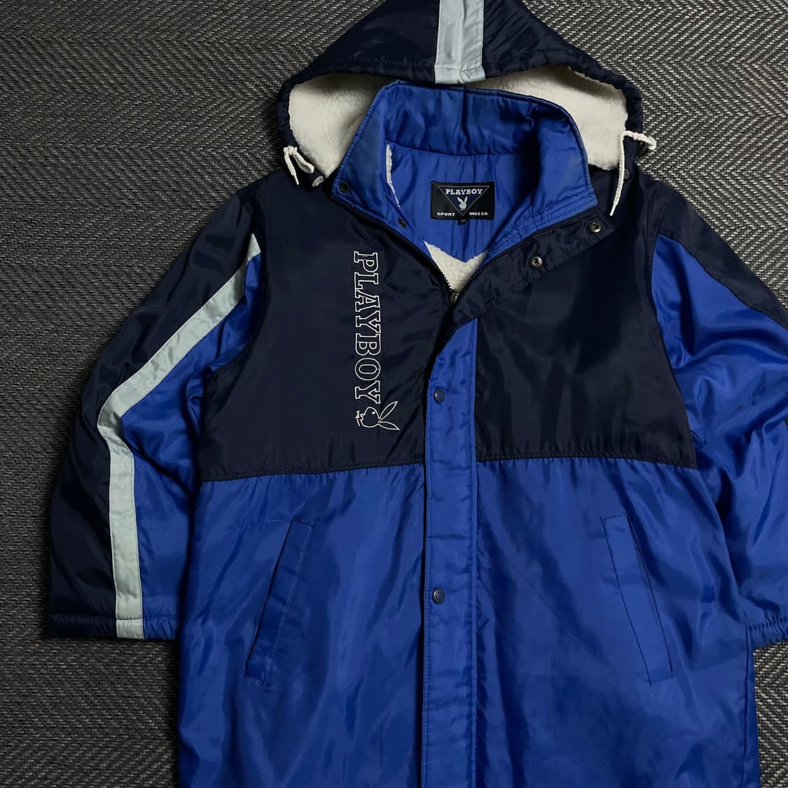 90s 플레이보이 빅로고 벤치코트 돕바 롱 점퍼y 5344 상품이미지3