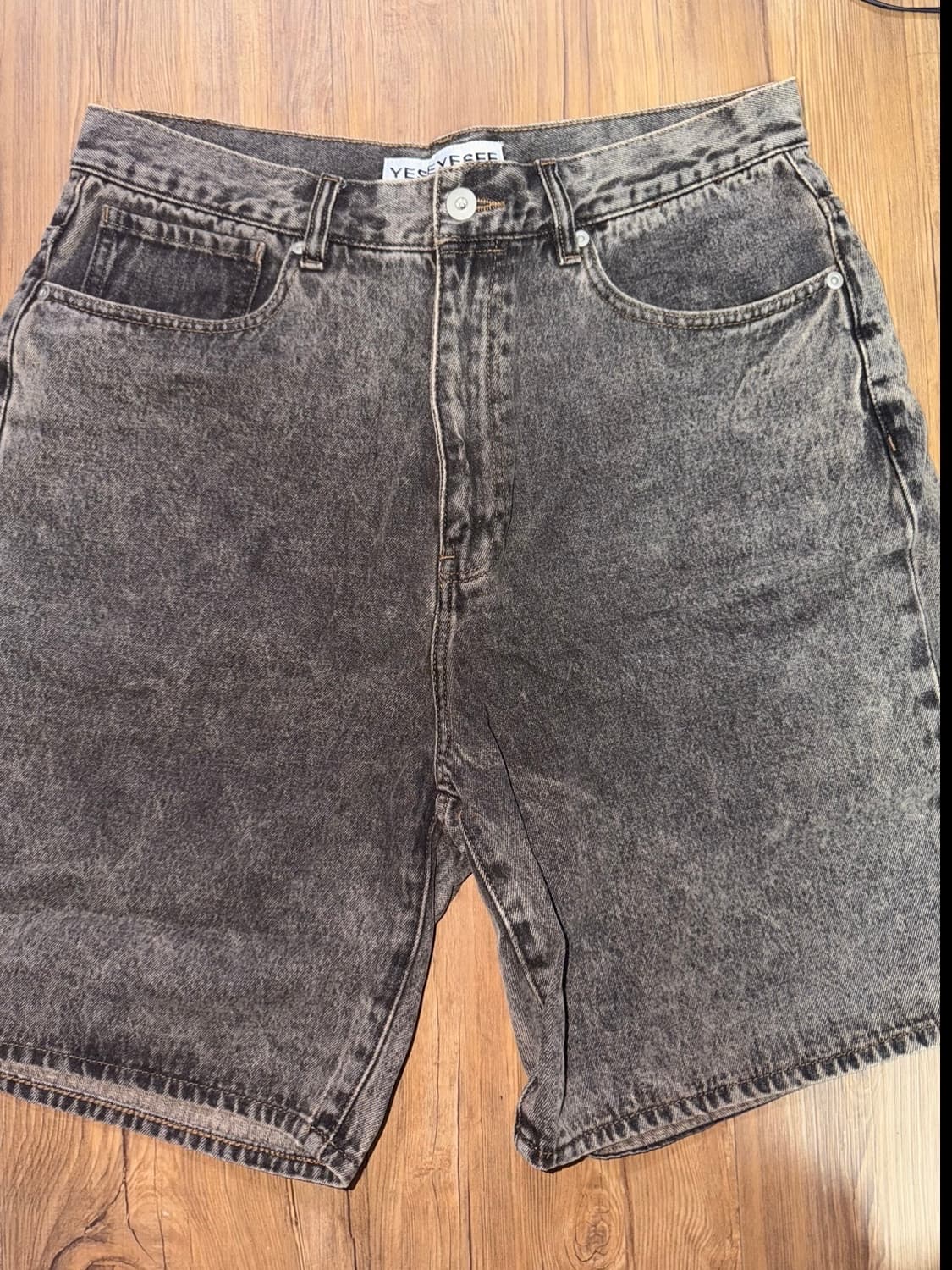 예스아이씨 워싱 버뮤다 팬츠 브라운 상품이미지1