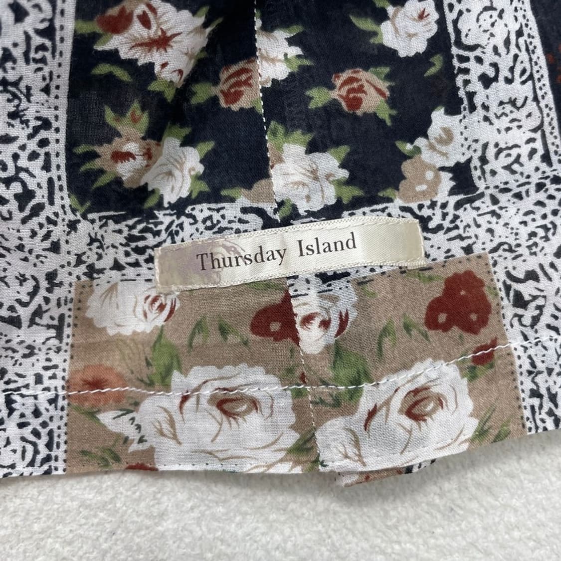 THURSDAY ISLAND 플라워 패치워크 롱스커트 S 상품이미지3