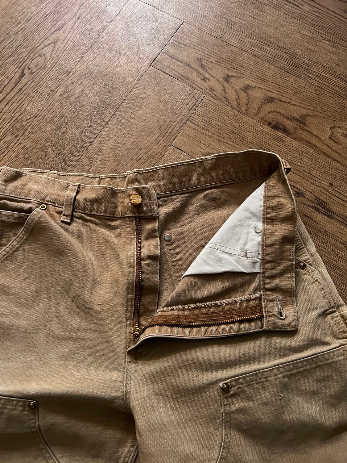 [32]칼하트 Made in USA 브라운 더블니 워크 팬츠 상품이미지5