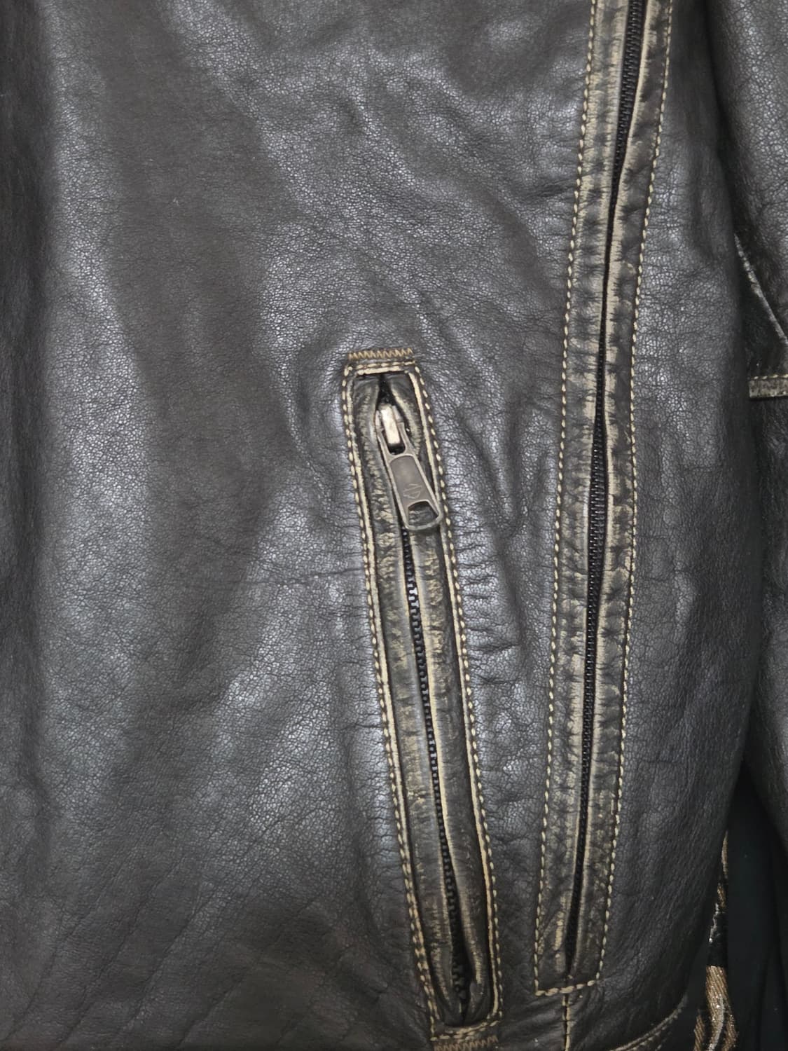 [정품] 할리데이비슨 샘플 바이커 레더 바시티 자켓 상품이미지5