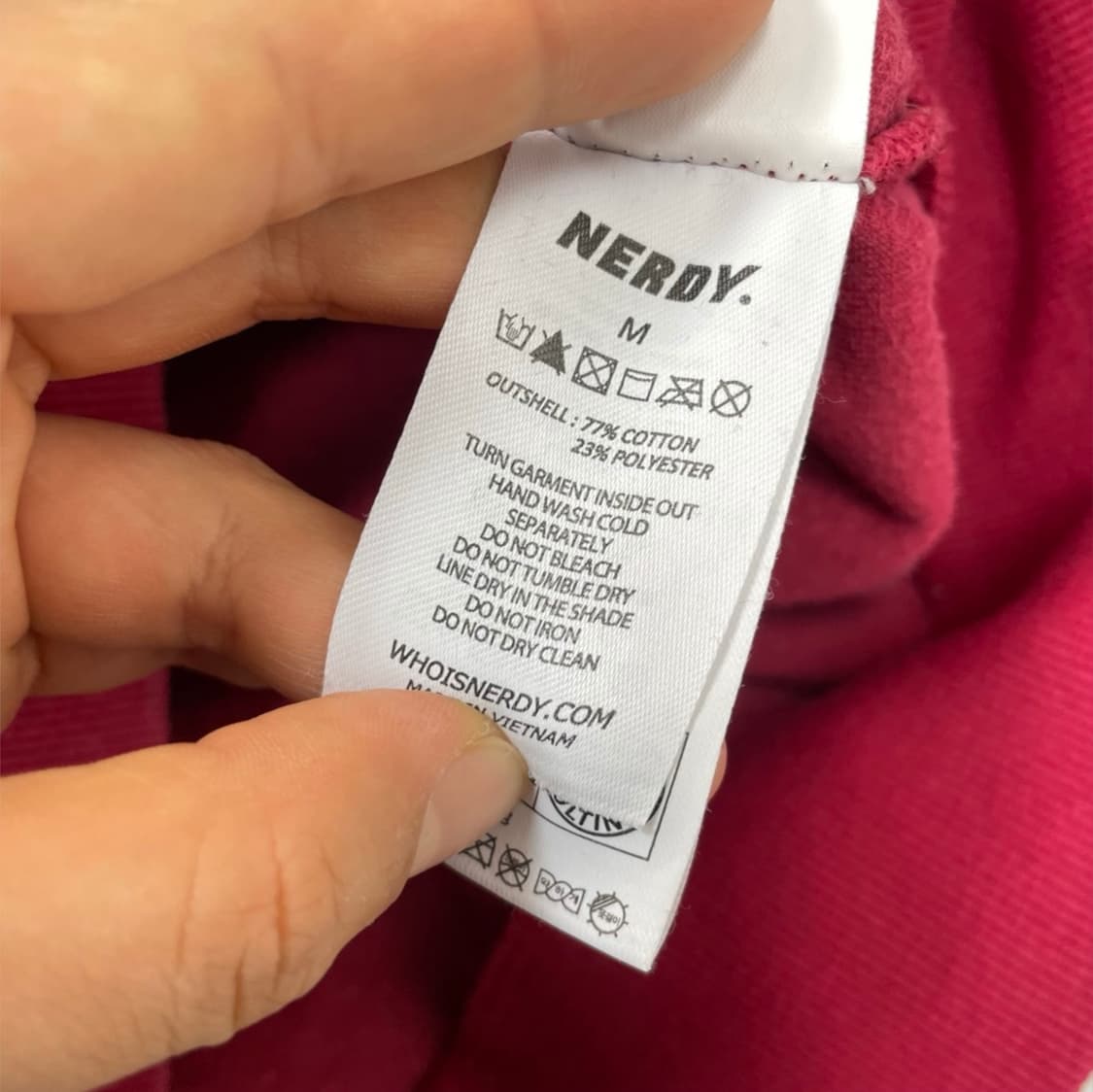 널디 Nerdy 버건디 테리 트랙 집업 M 상품이미지4