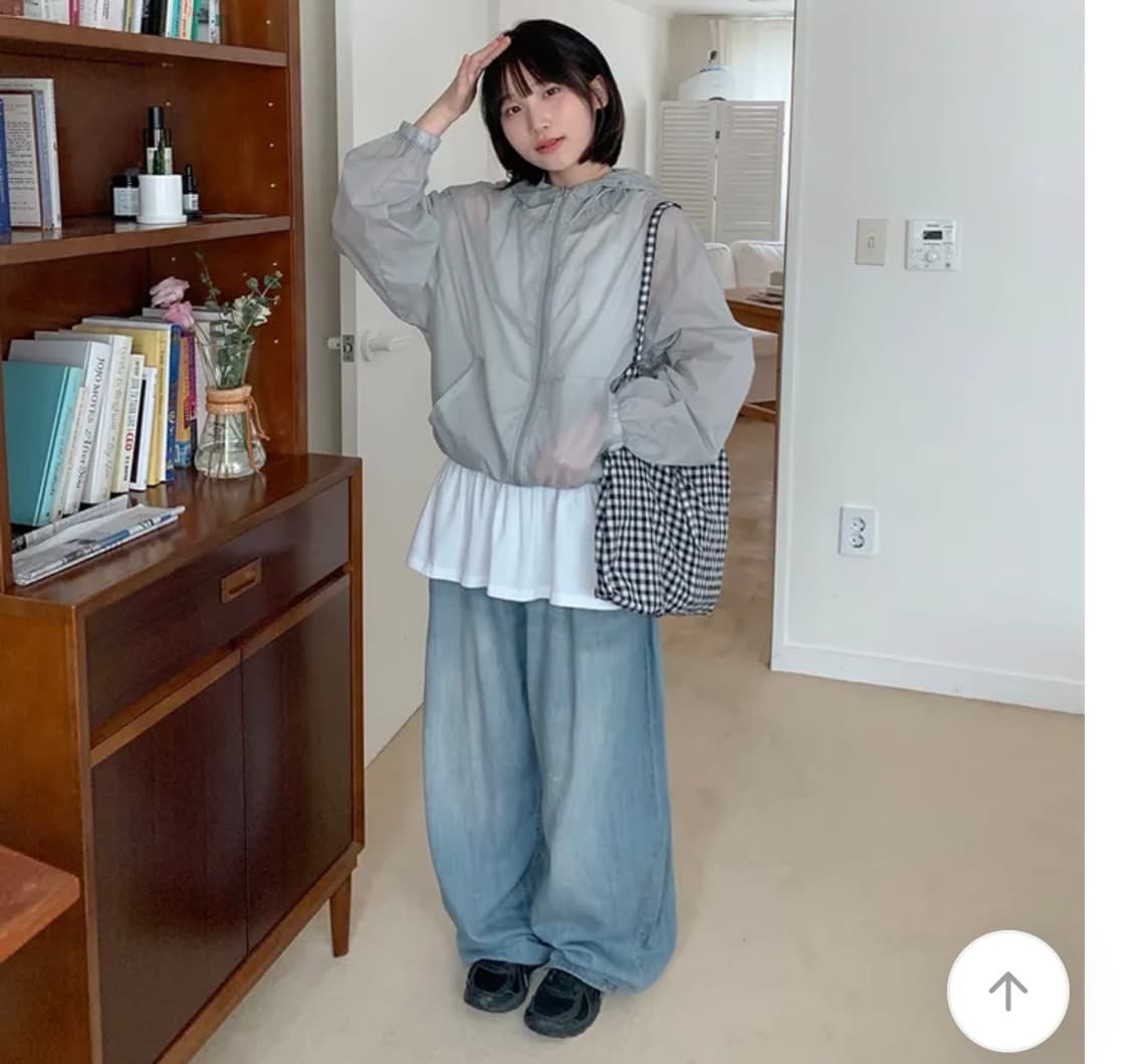 바온 유니섹스 바람막이 연그레이 상품이미지1