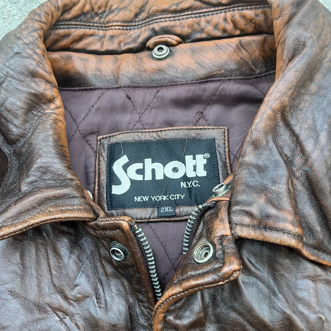 Schott 가죽 바시티 자켓 (115) 상품이미지7